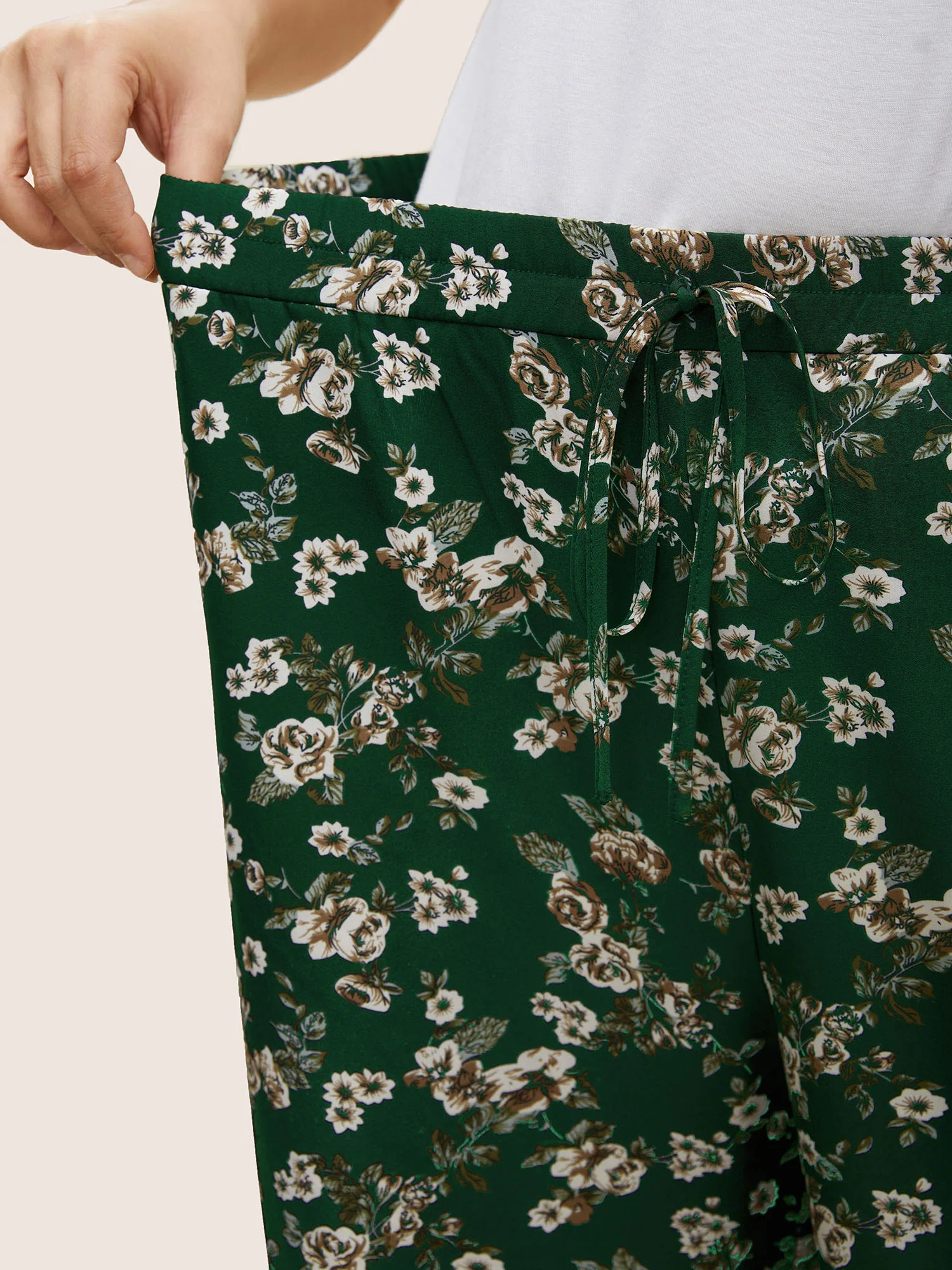 Ditsy Floral Ties Split Hem Wide Leg Pants - Image 12