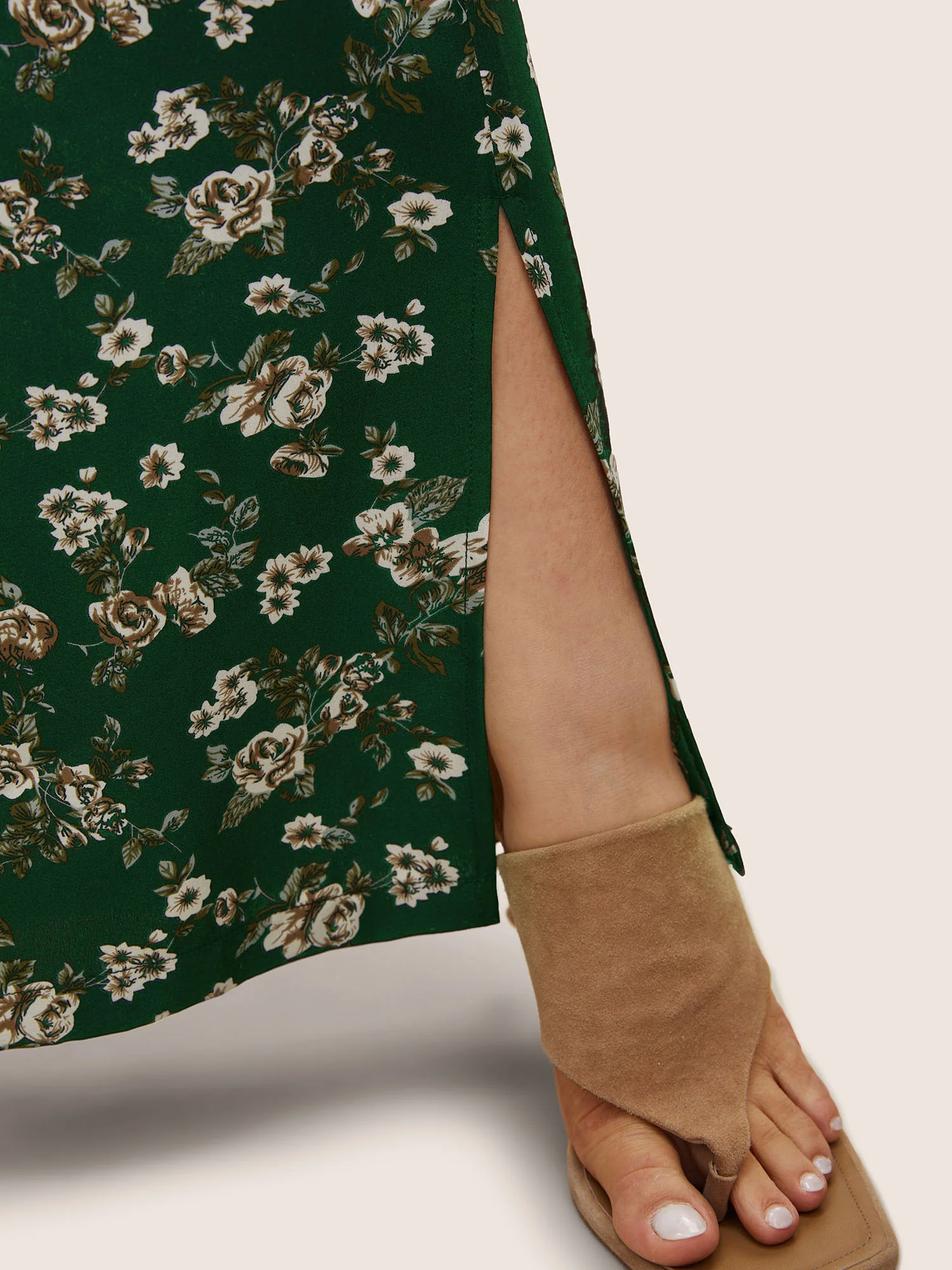 Ditsy Floral Ties Split Hem Wide Leg Pants - Image 13