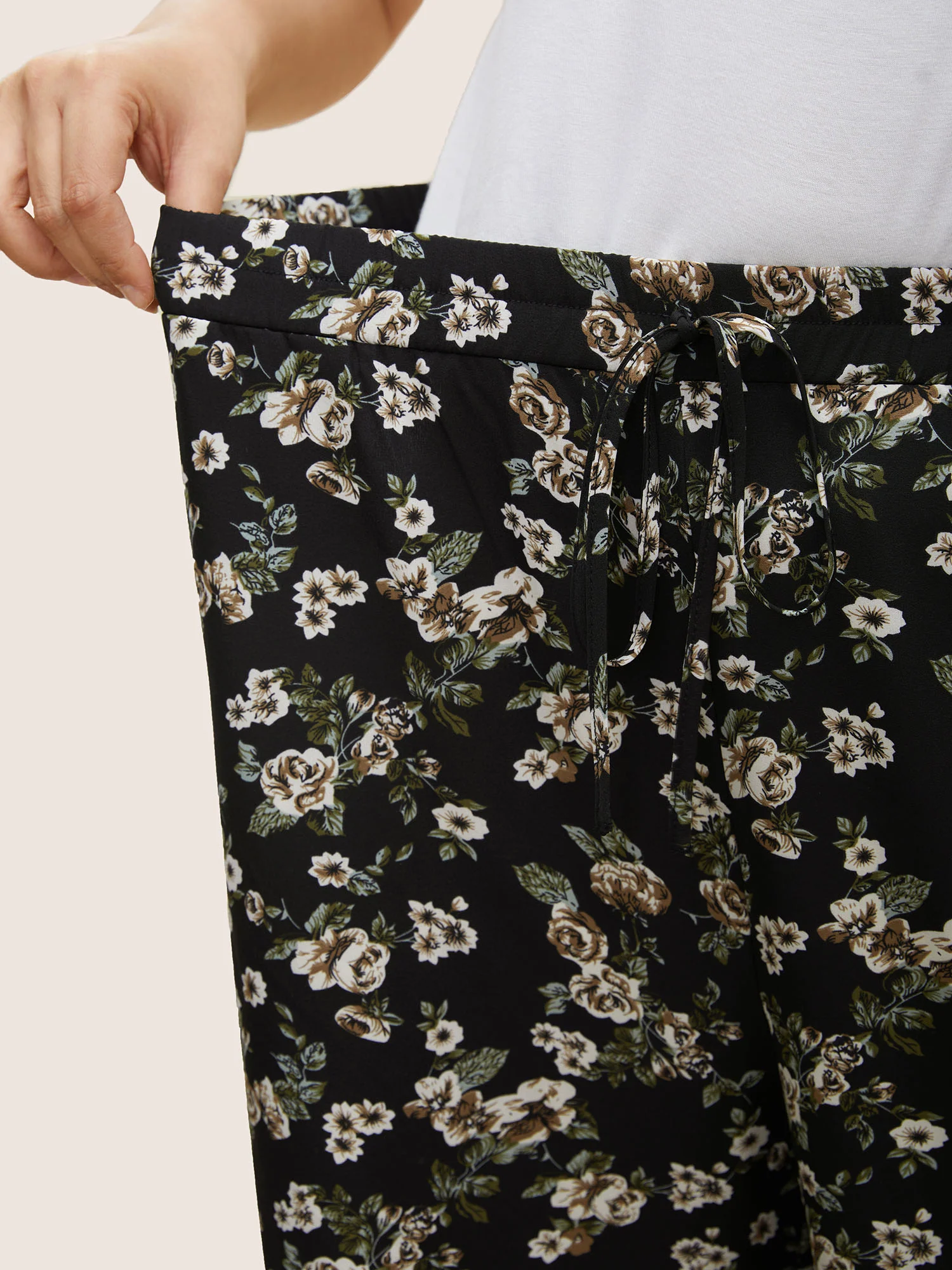 Ditsy Floral Ties Split Hem Wide Leg Pants - Image 4