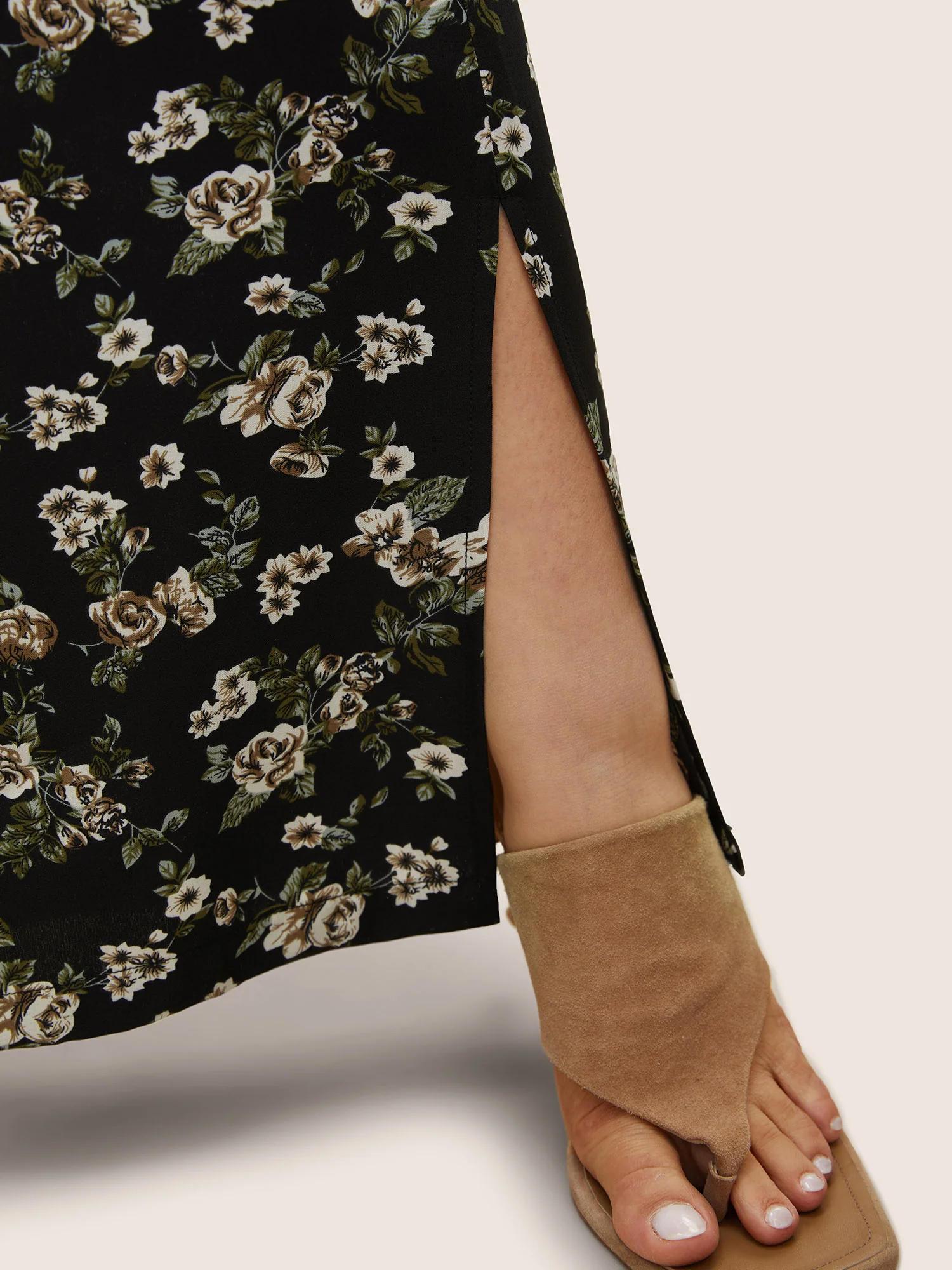 Ditsy Floral Ties Split Hem Wide Leg Pants - Image 5