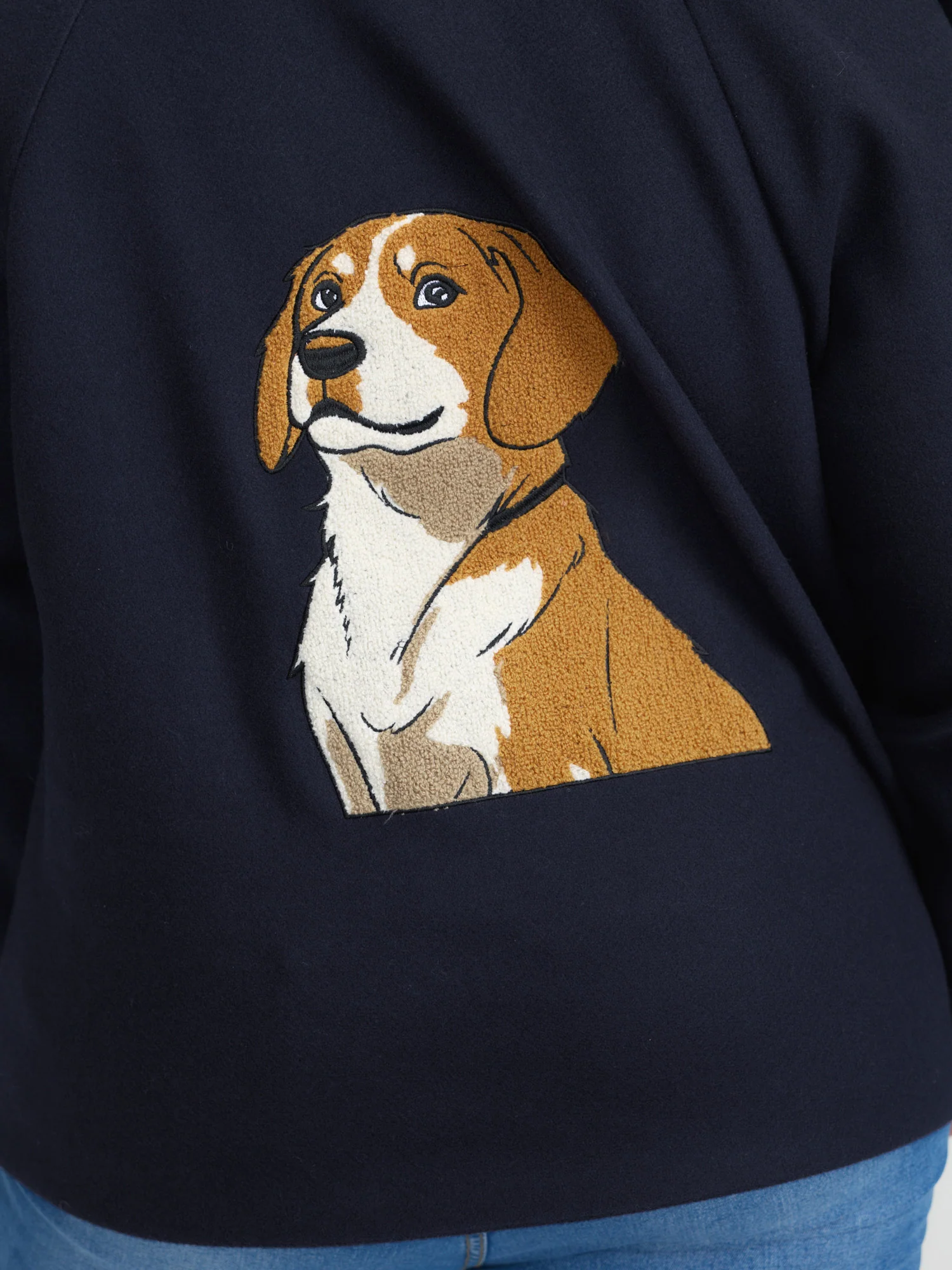 Dog Embroidered Zipper Collar Jacket - Image 3