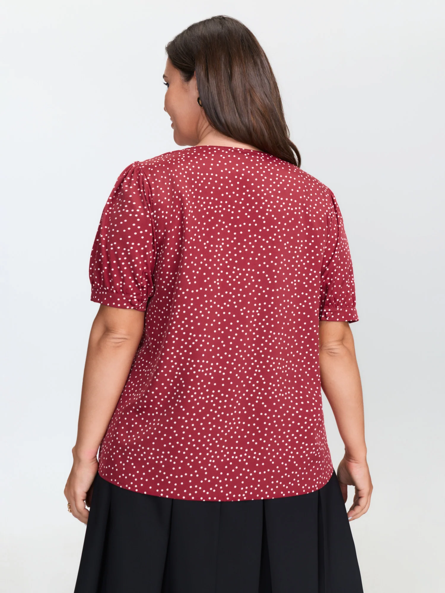 Doll Collar Retro Polka Dots Blouse - Image 5