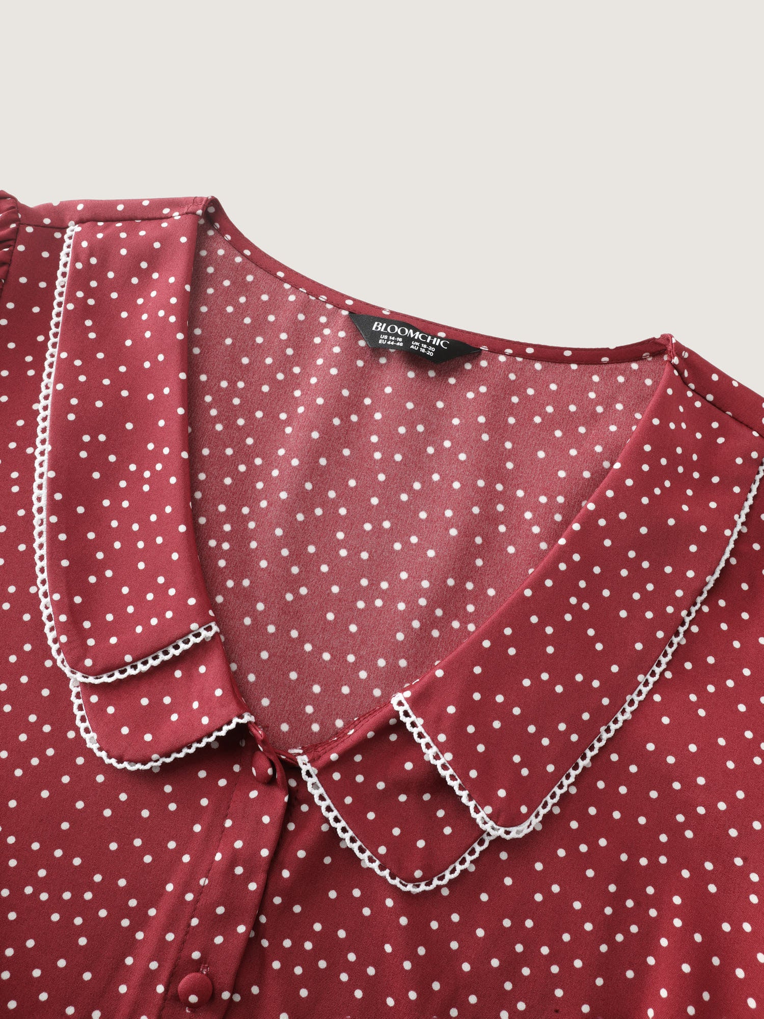Doll Collar Retro Polka Dots Blouse - Image 6