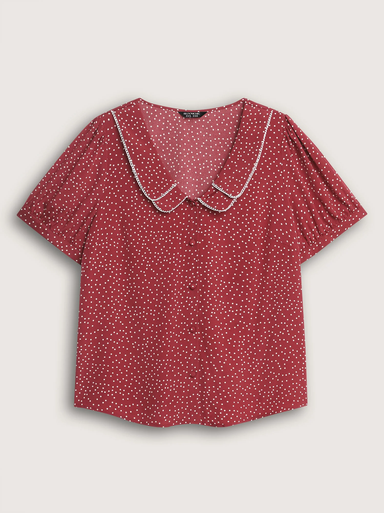 Doll Collar Retro Polka Dots Blouse - Image 8