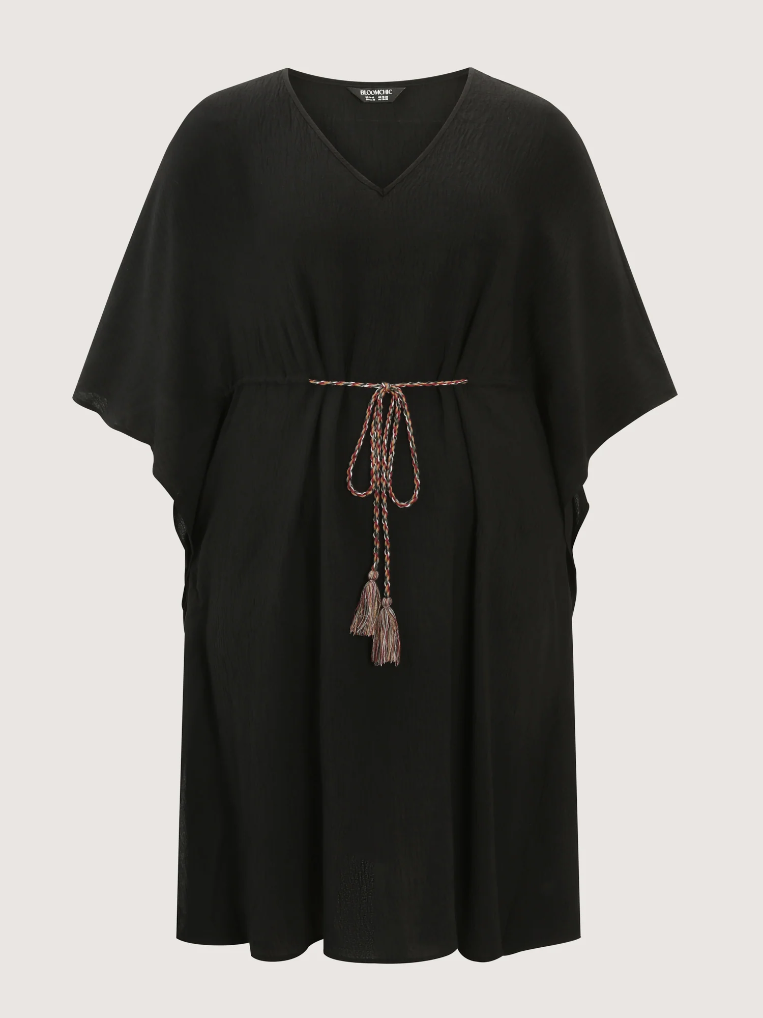 Dolman Sleeve Colorful Drawstring Waist Mini Dress - Image 7
