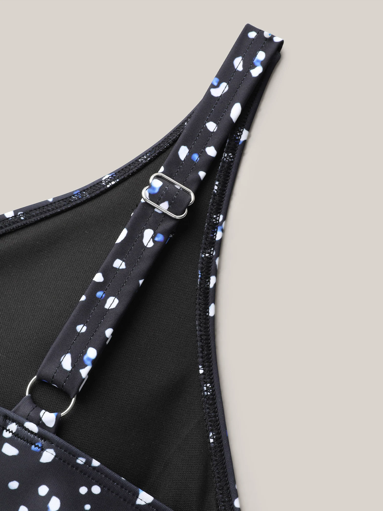 Dot Print Layered Twist-Front One-Piece Swimsuit - Image 8