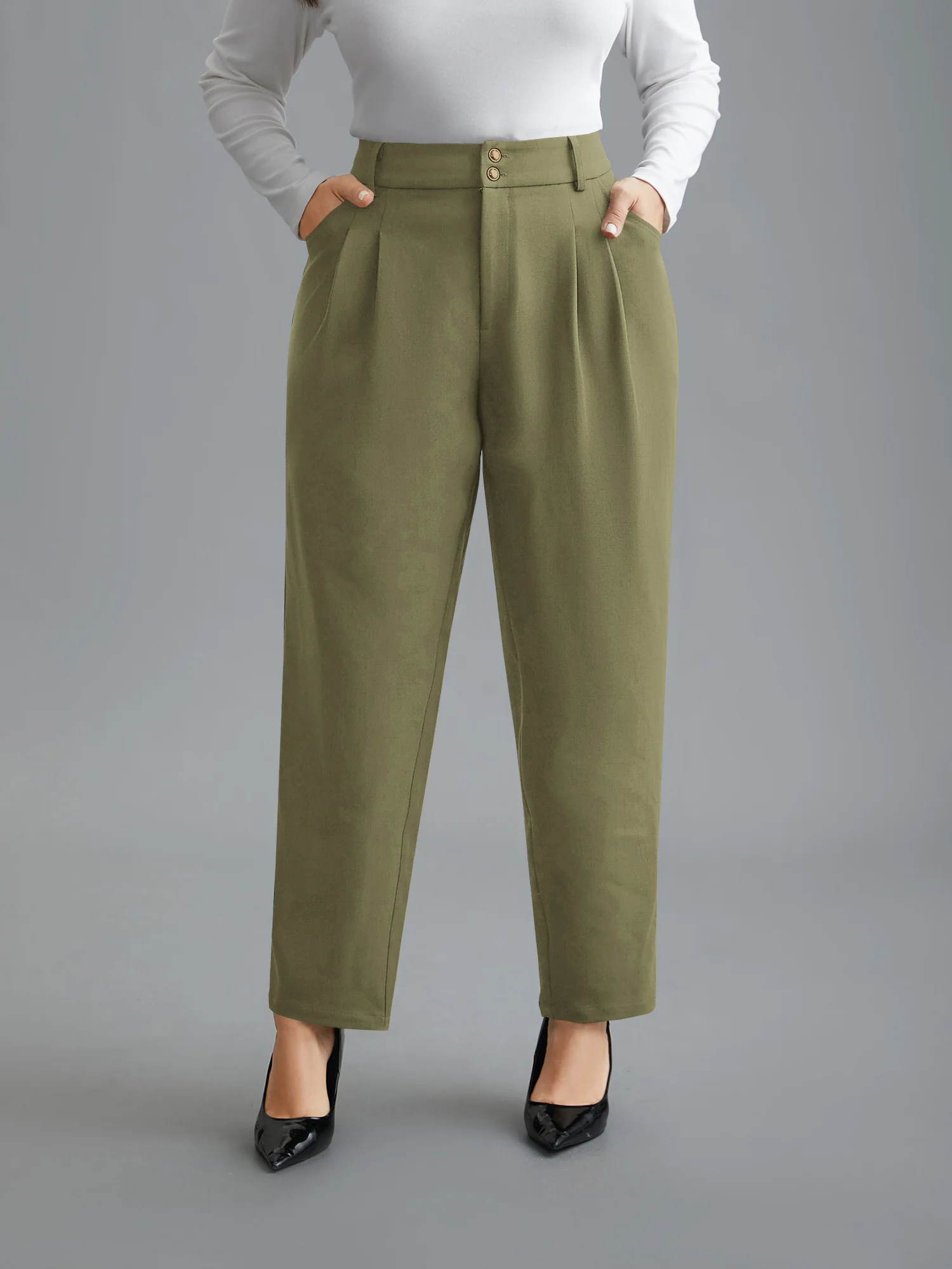 Double Buckle Straight Leg Pants - Image 13
