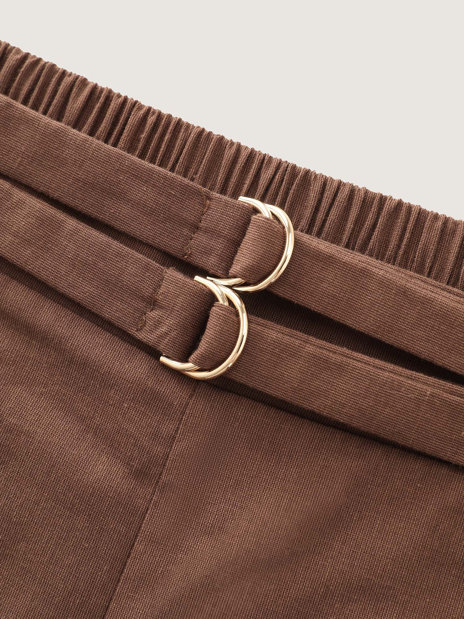 Double Buckle Waist Straight-Leg Pants - Image 7