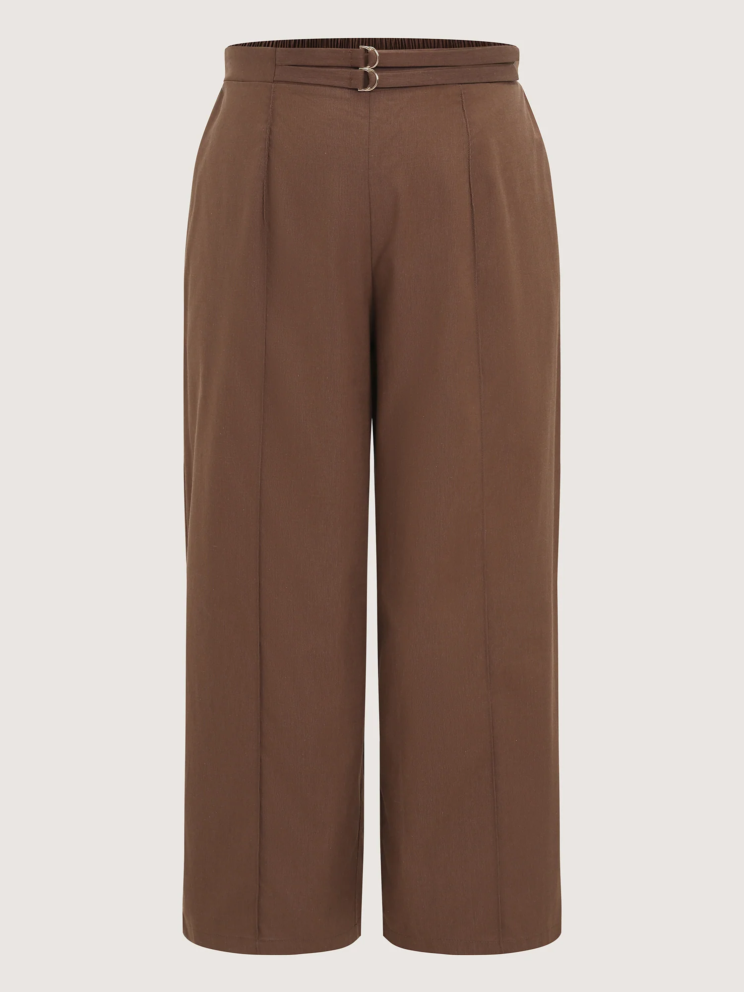 Double Buckle Waist Straight-Leg Pants - Image 9