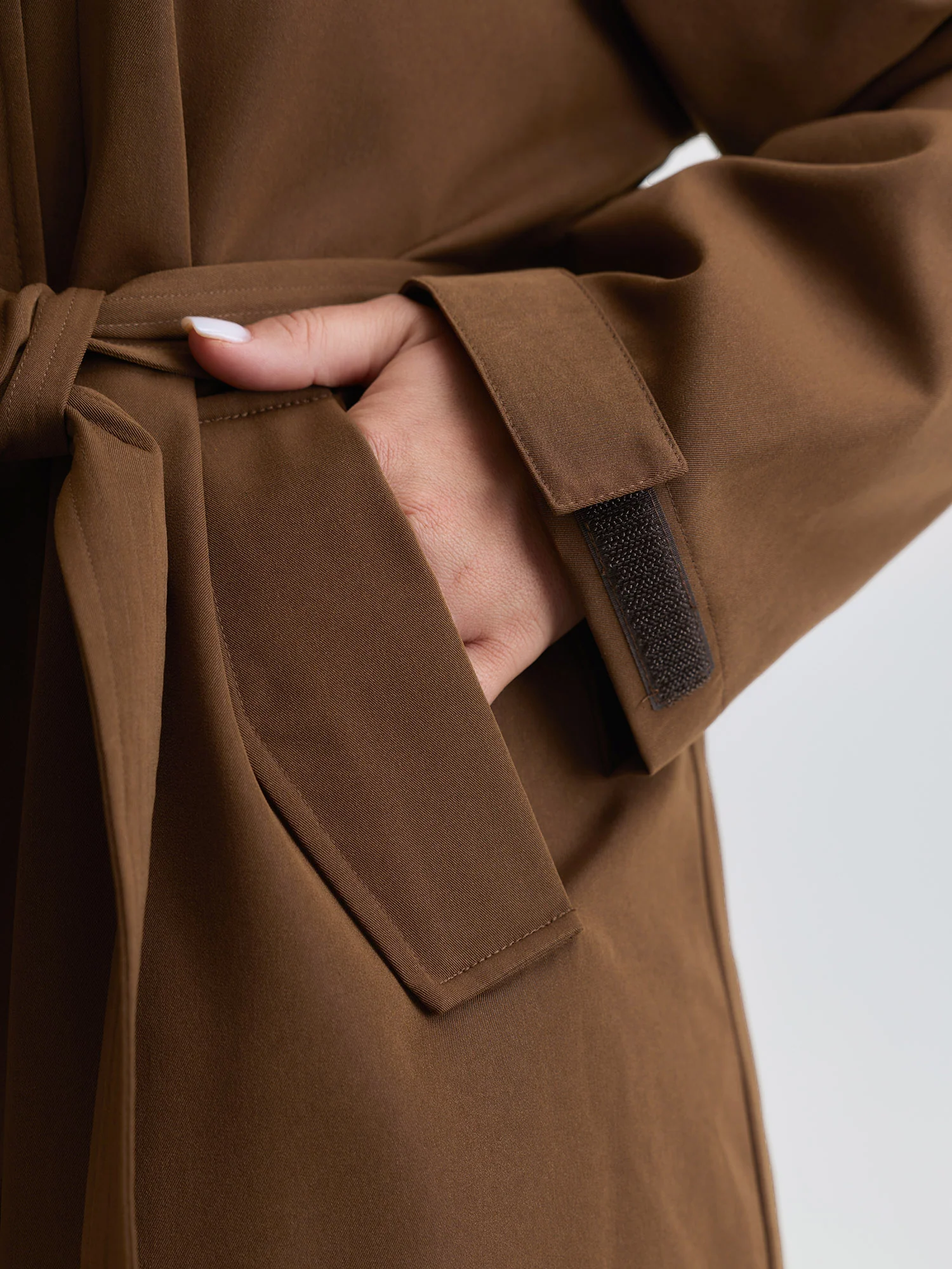 Double Button Belted Trench Coat - Image 3