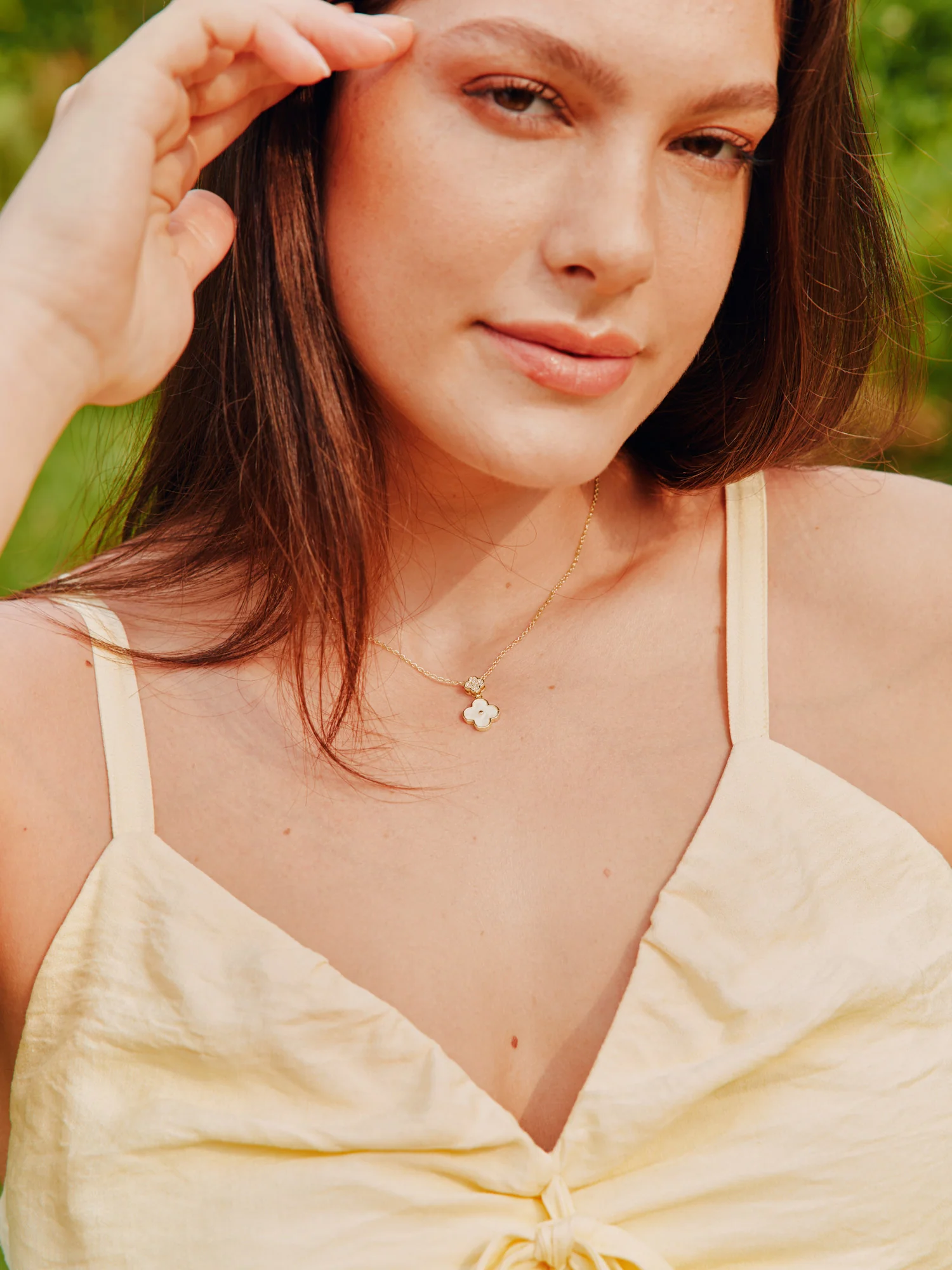 Double Clover Pendant Necklace - Image 3