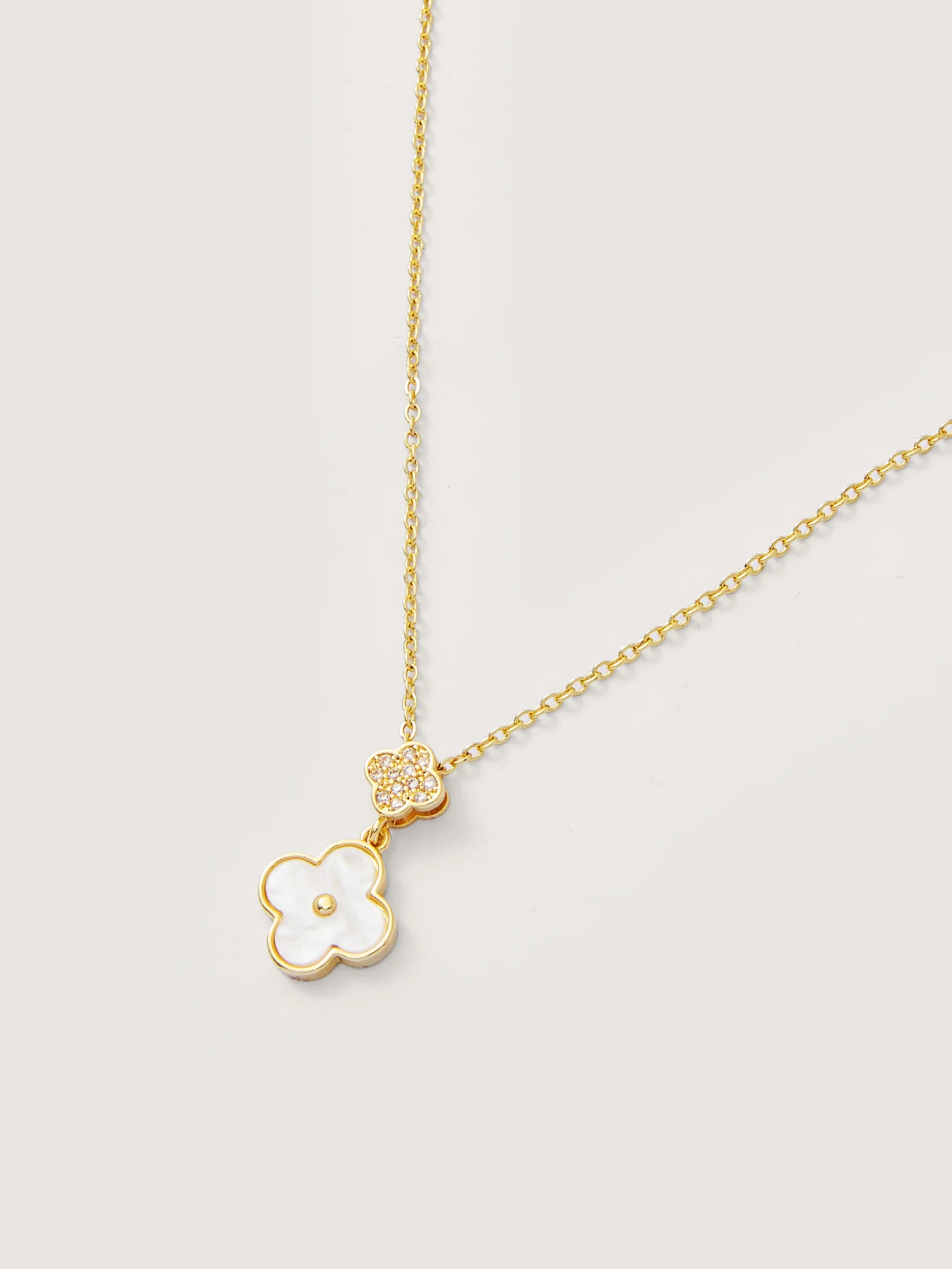 Double Clover Pendant Necklace - Image 4