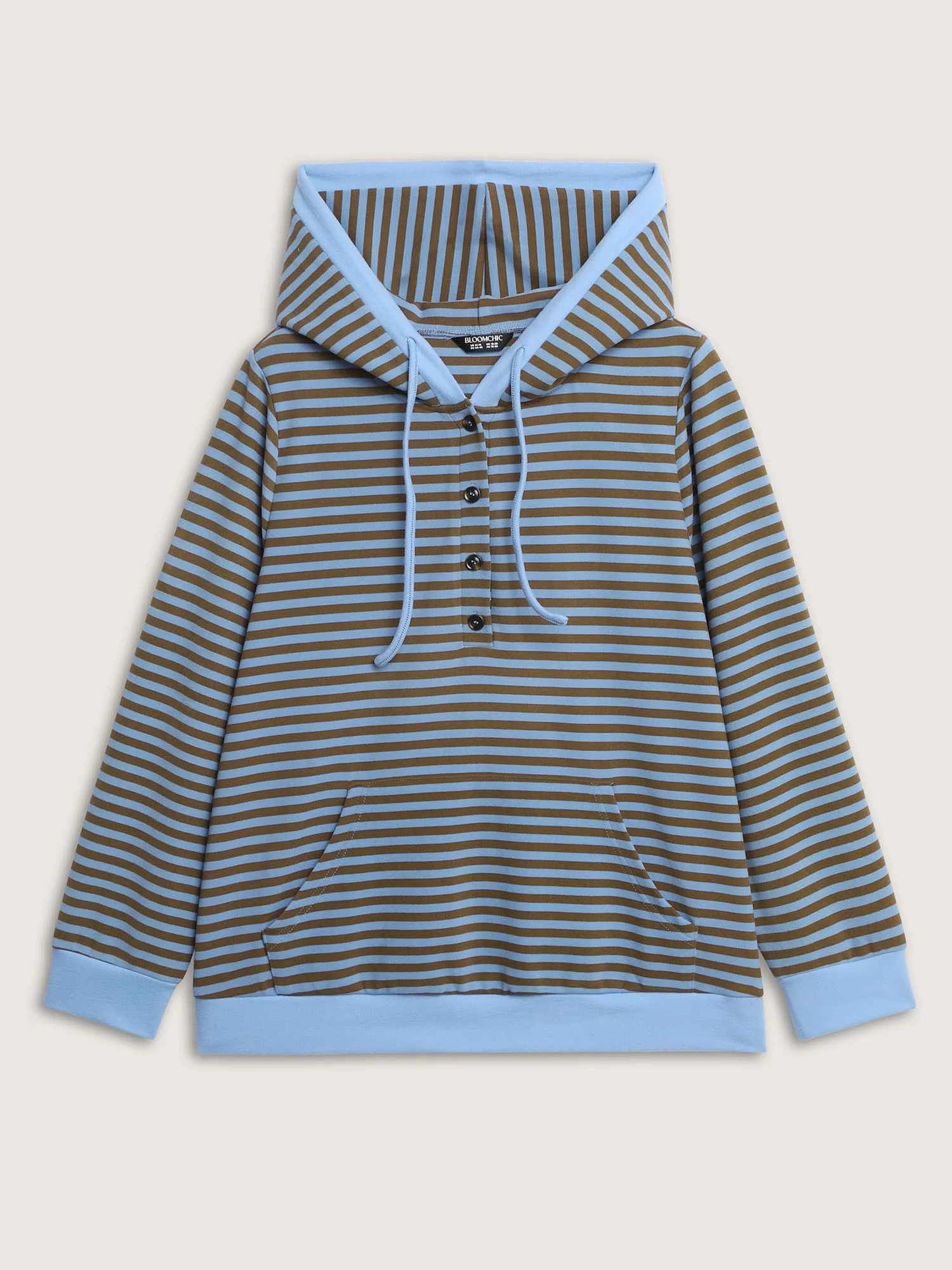 Double-Sided Fleece Stripe Embroidery Sweatshirt - Image 6