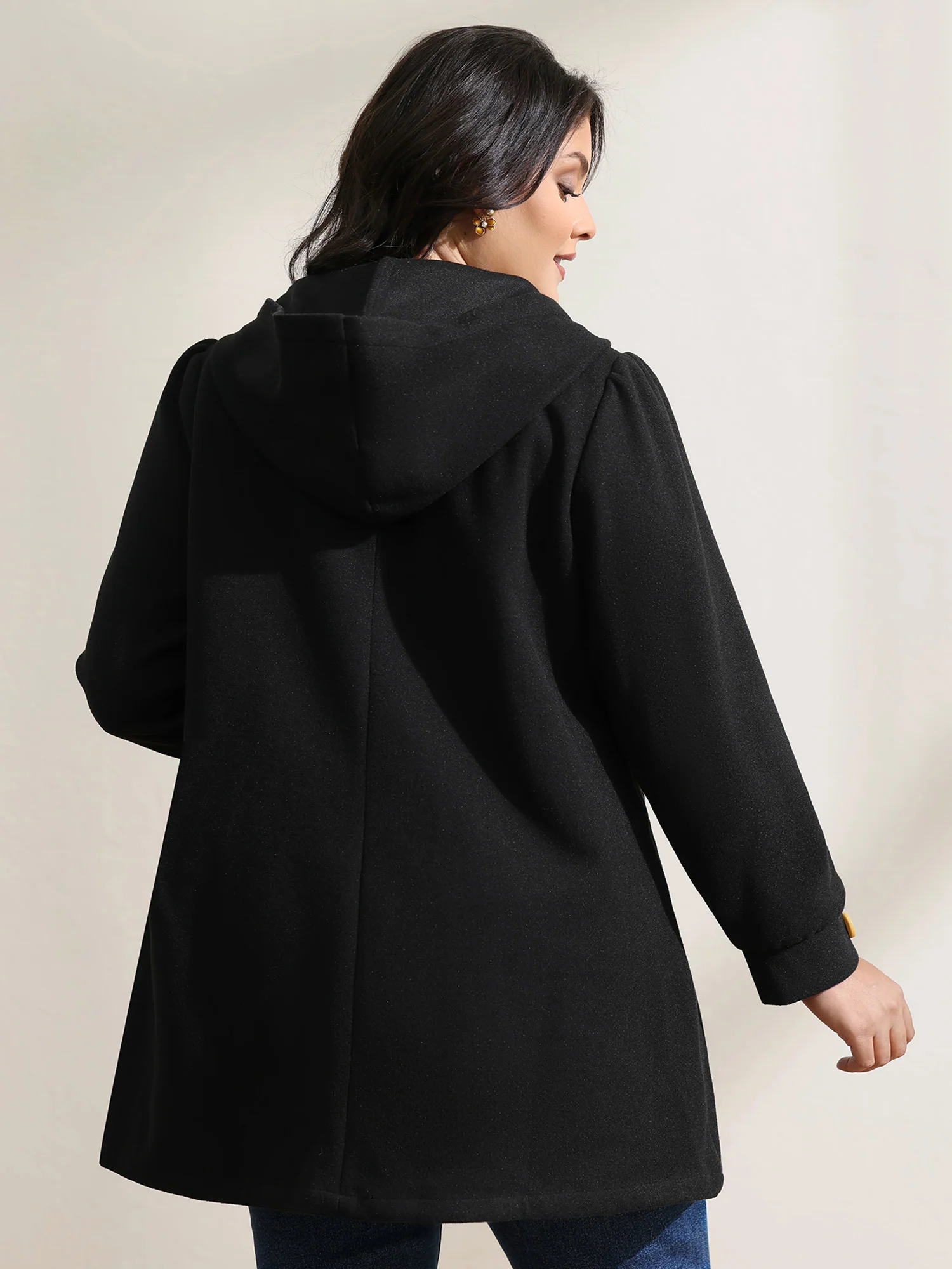 Colorful Buttons Hooded Pocket Coat - Image 6