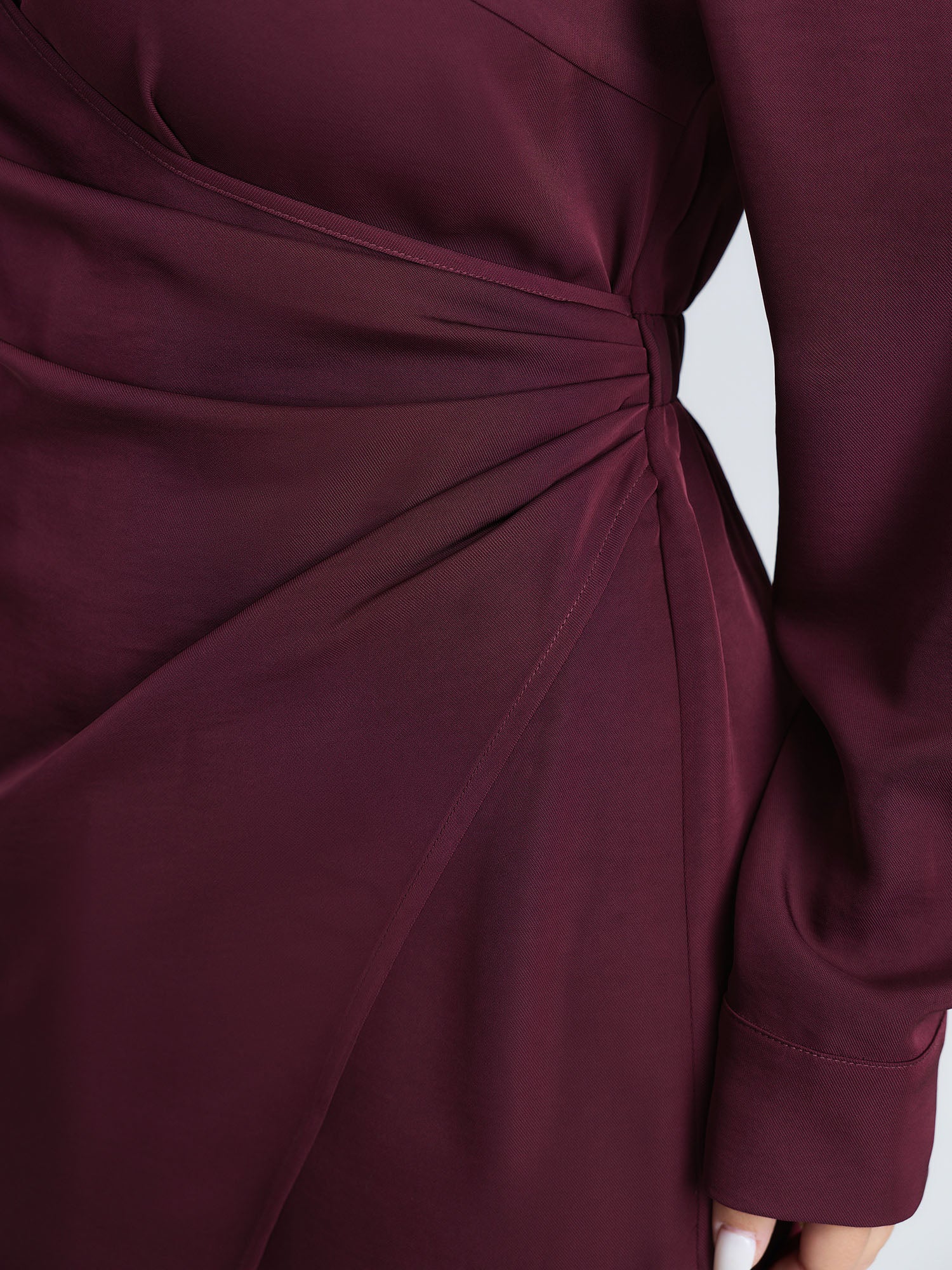 Draped Keyhole Neckline Midi Dress - Image 4
