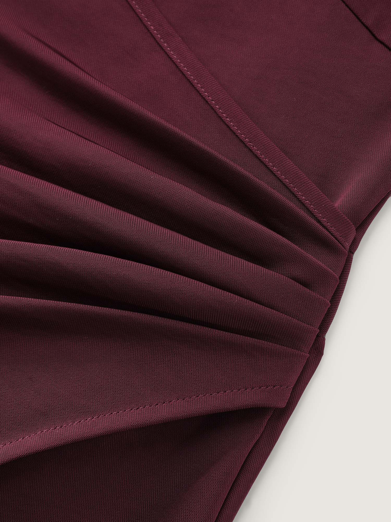 Draped Keyhole Neckline Midi Dress - Image 6