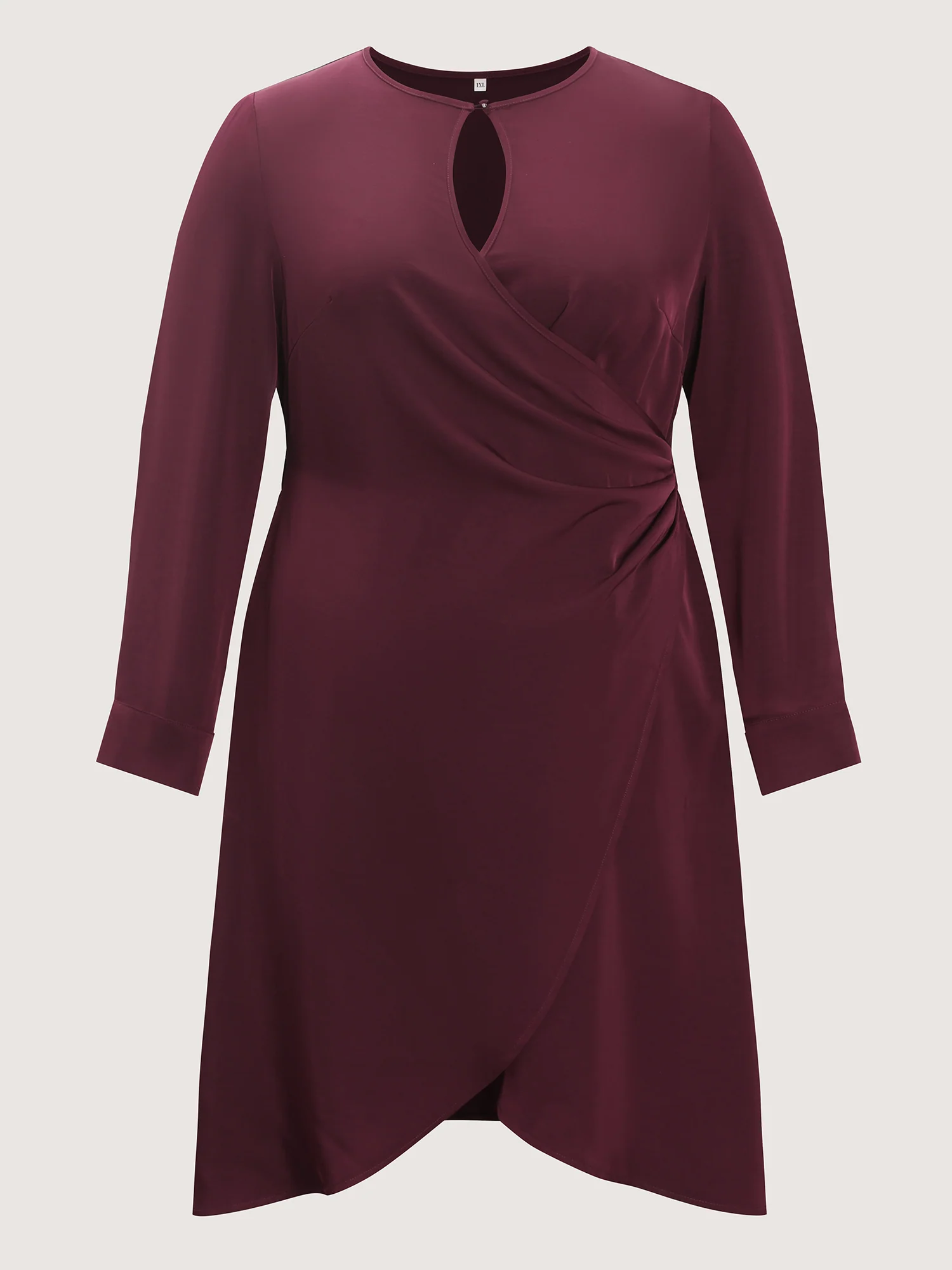 Draped Keyhole Neckline Midi Dress - Image 8