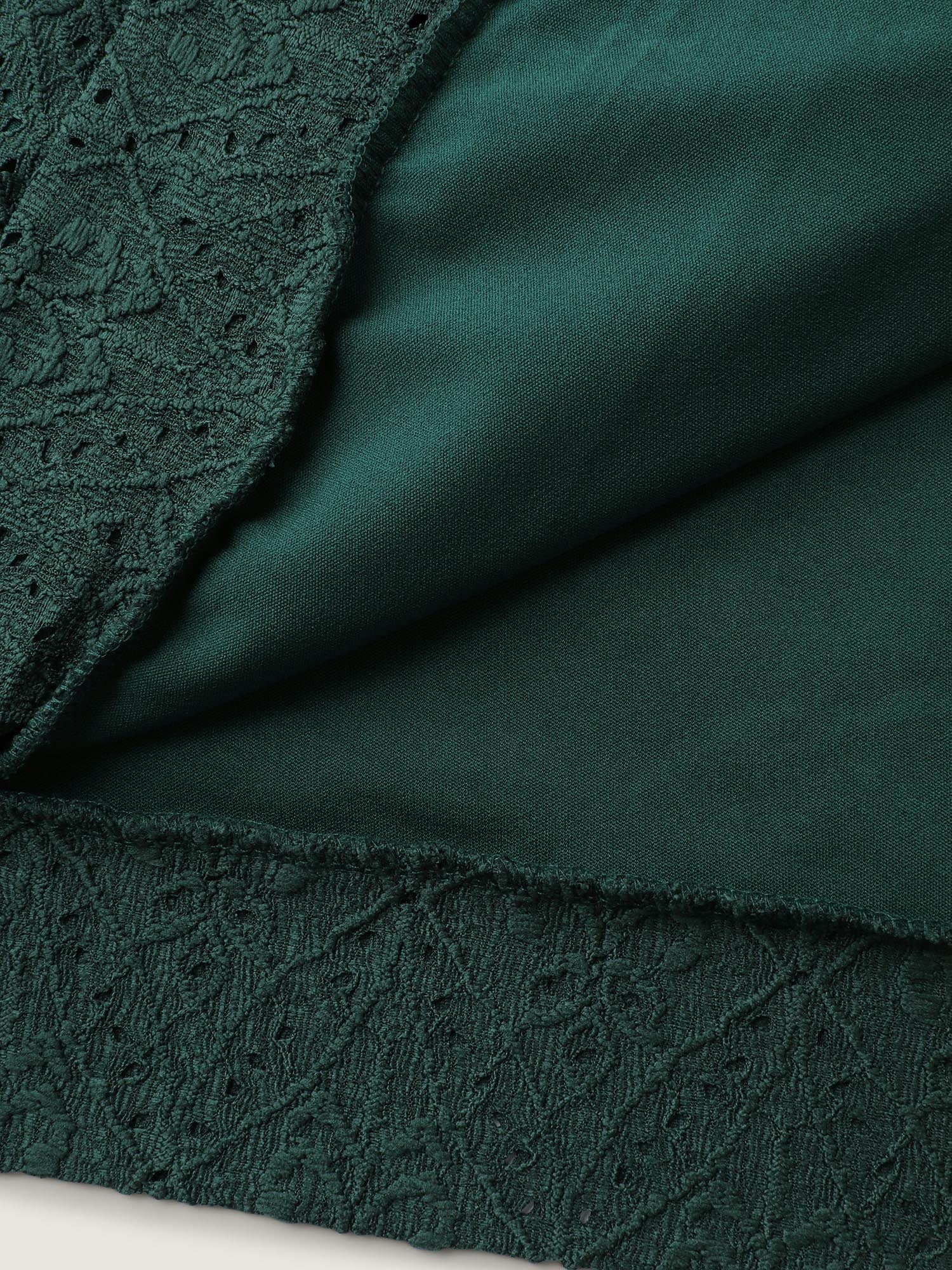 Draped Neckline Textured Button Back Blouse - Image 5