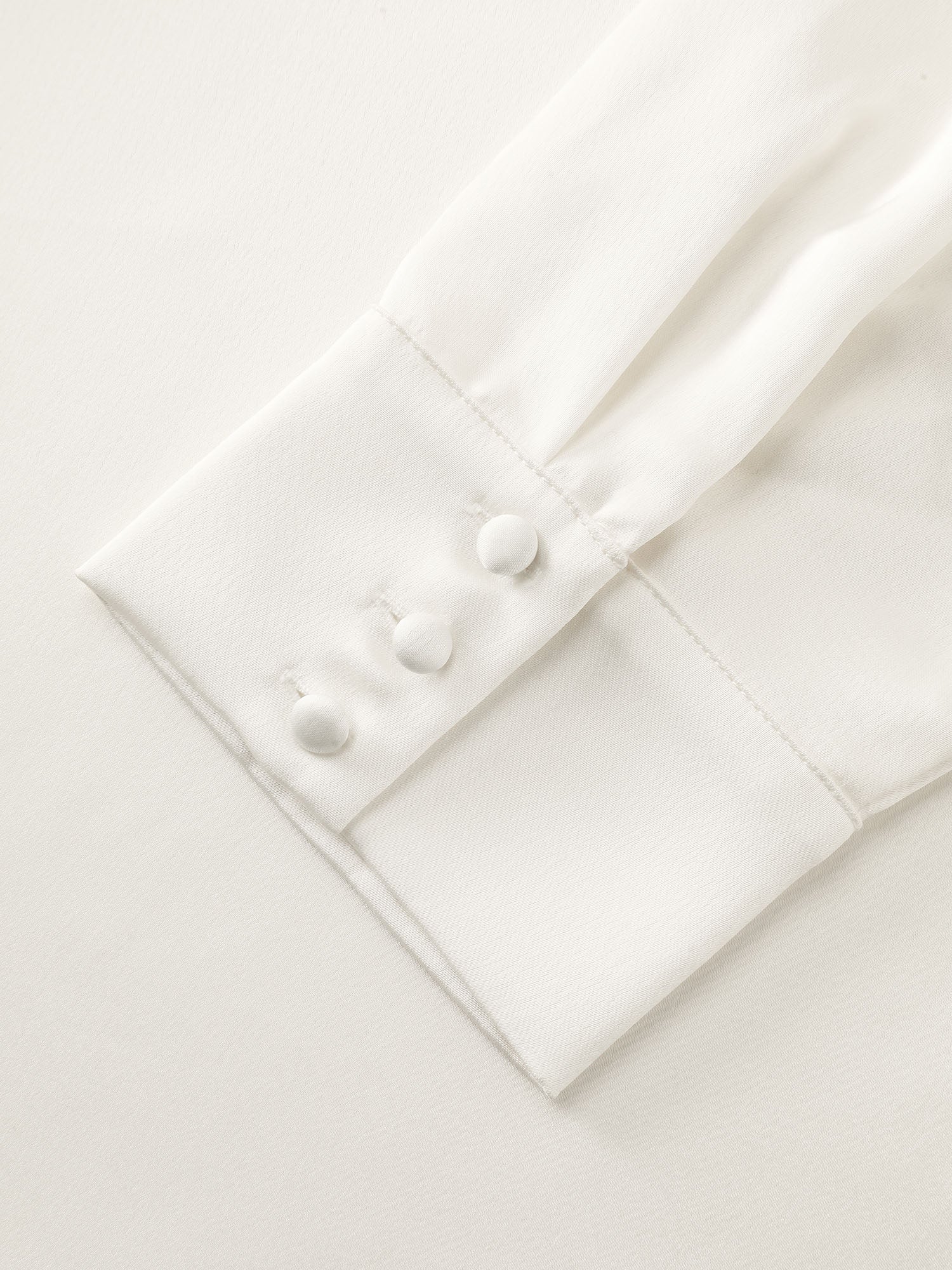 Draped Plain Satin Cuffed Blouse - Image 8