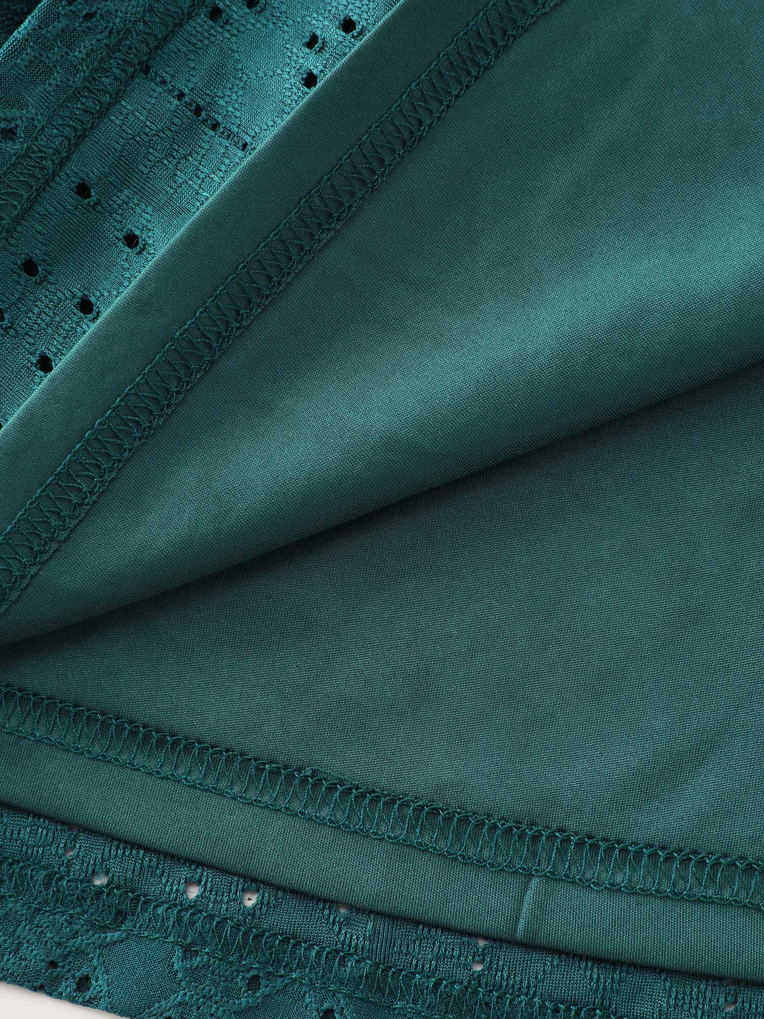 Draped Textured Fitted Jersey Top - Image 6