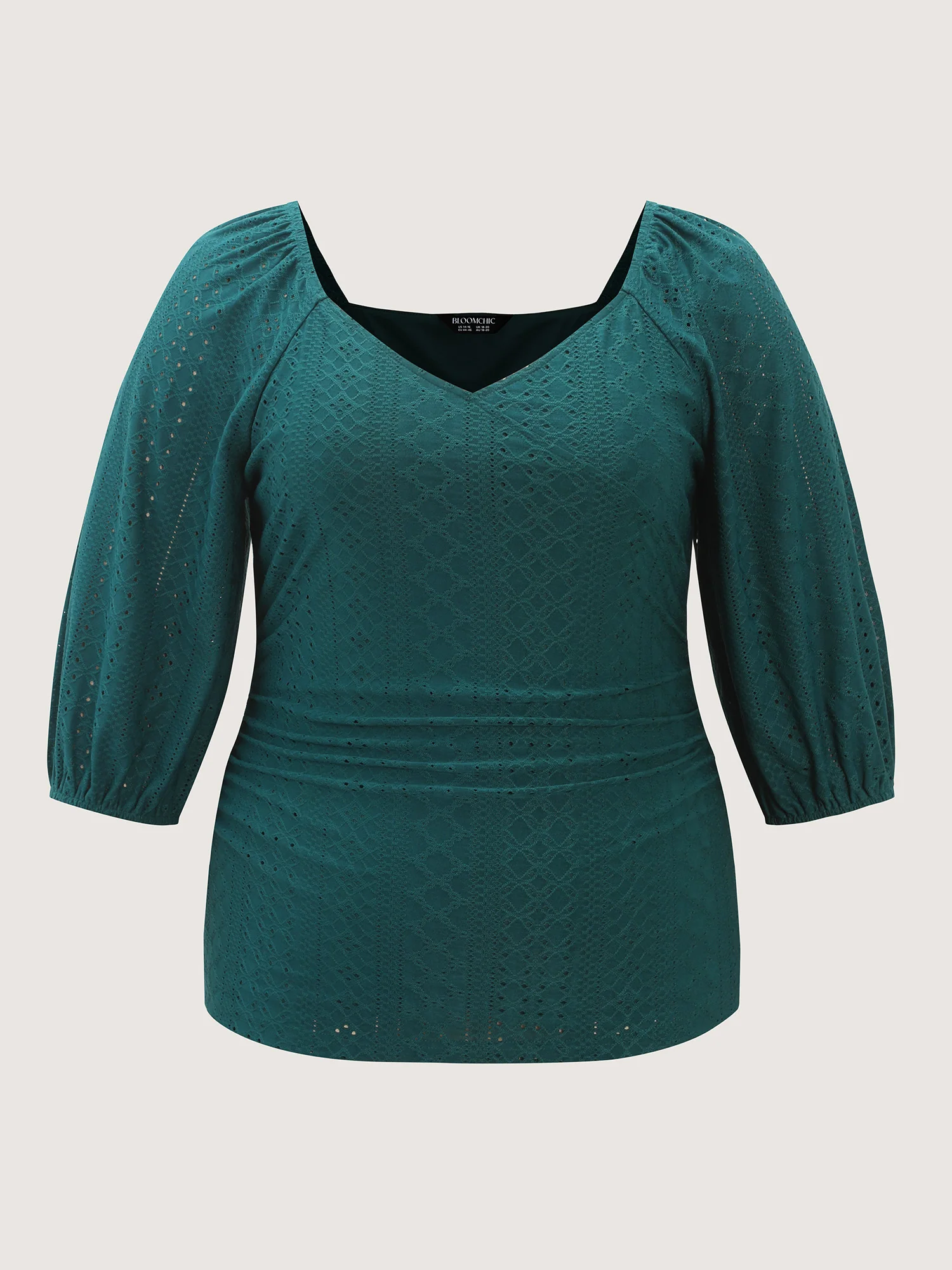 Draped Textured Fitted Jersey Top - Image 7