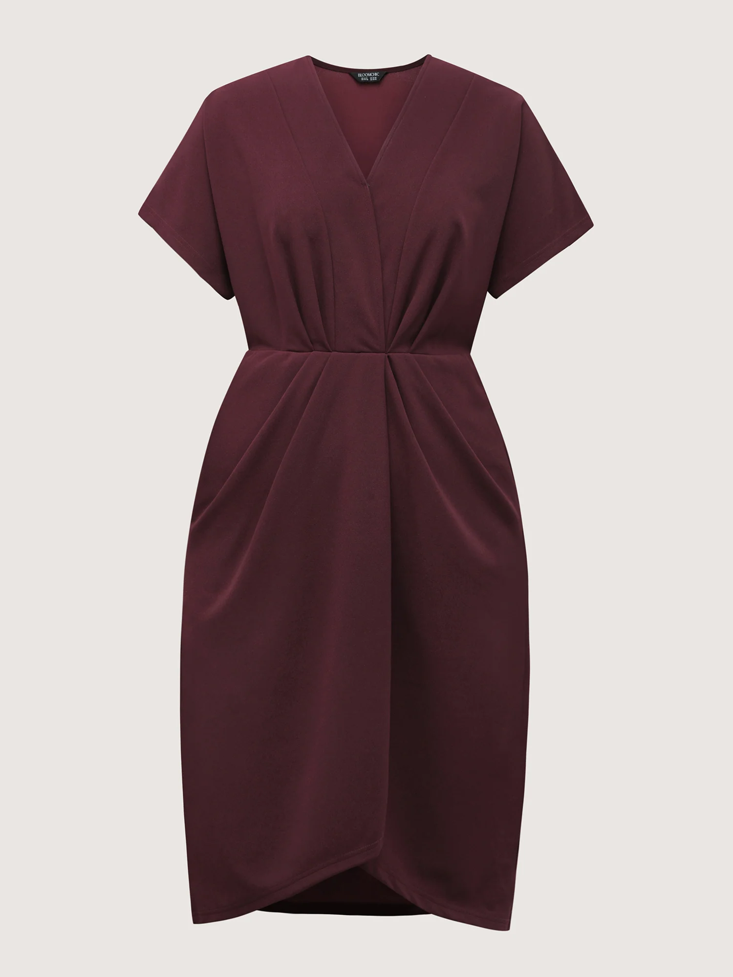 Drapey Ruched V-Neck Mini Dress - Image 7