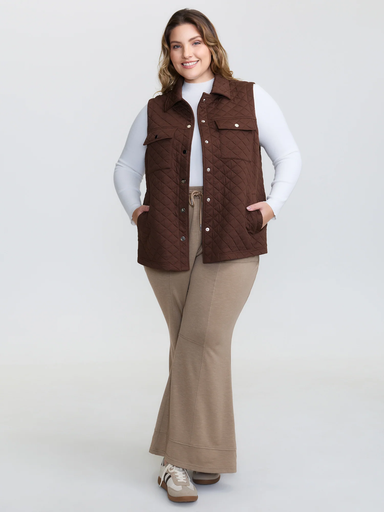 Drawstring Flared Hem Pants - Image 3