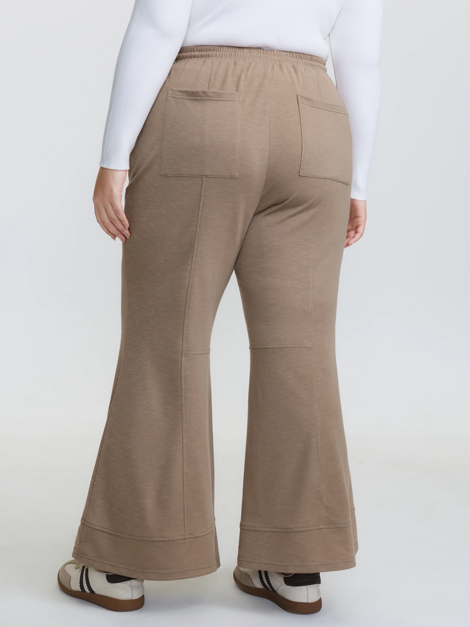Drawstring Flared Hem Pants - Image 8