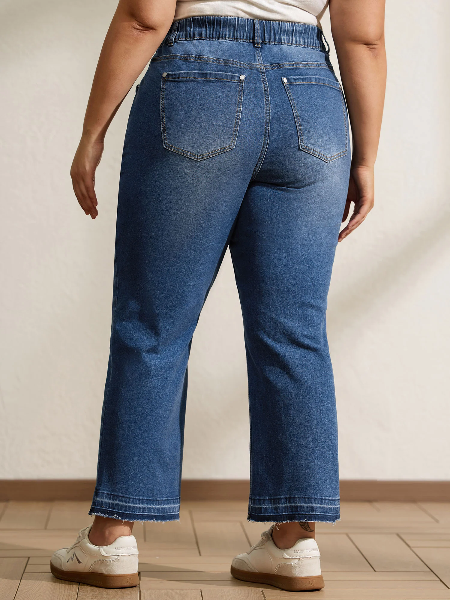Drawstring Frayed Hem Straight-Leg Jeans - Image 5