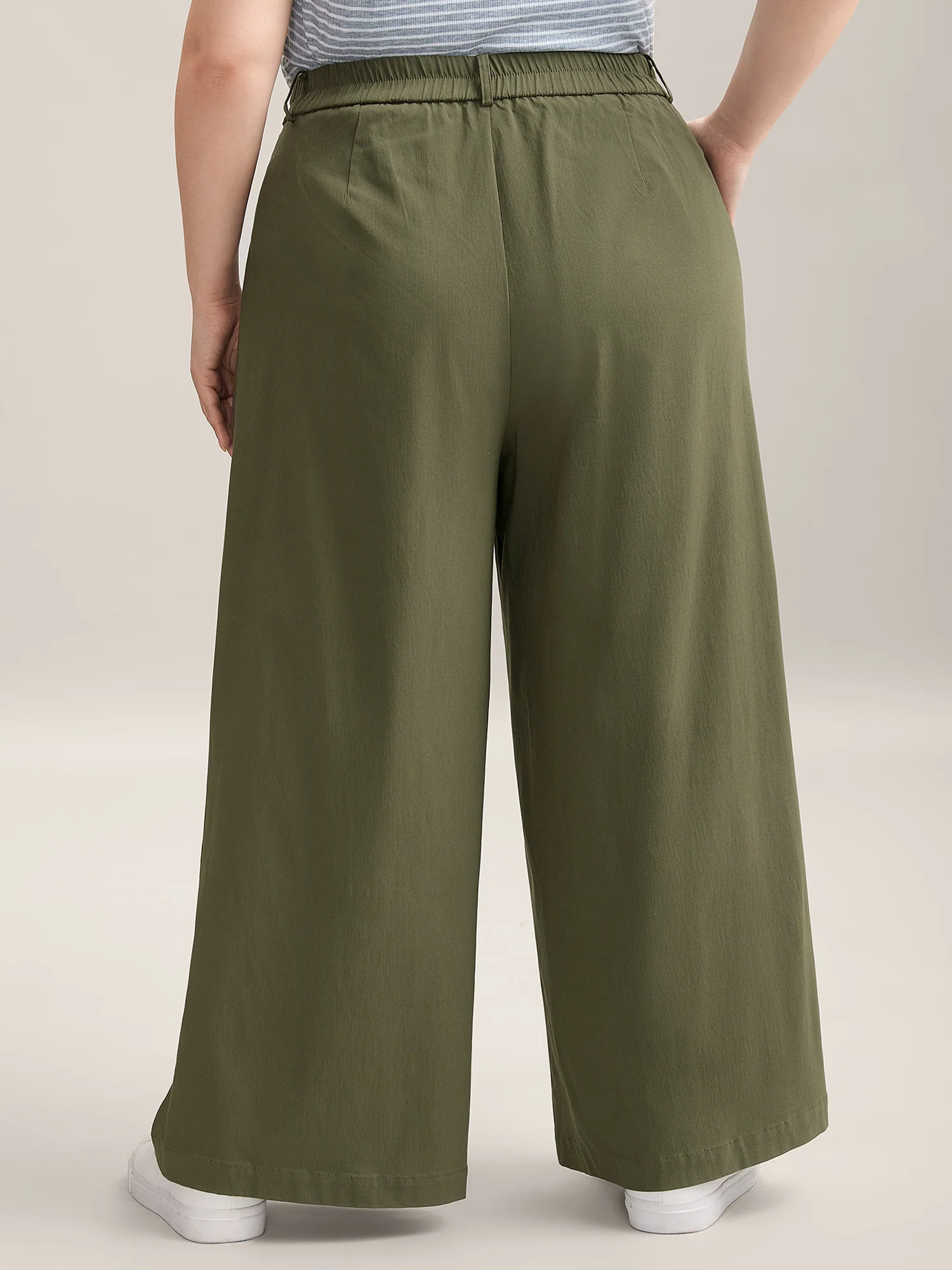 Drawstring Pockets Wide-Leg Pants - Image 5