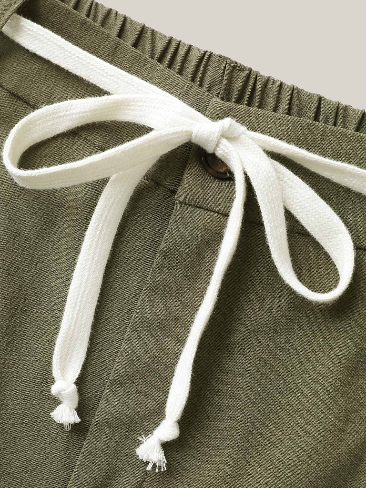 Drawstring Pockets Wide-Leg Pants - Image 6