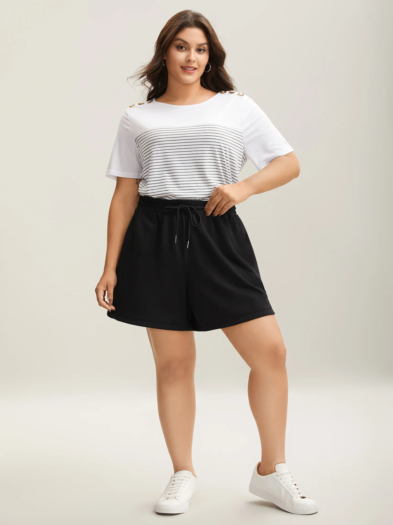 Drawstring Slit Supersoft Pull-On Shorts - Image 3