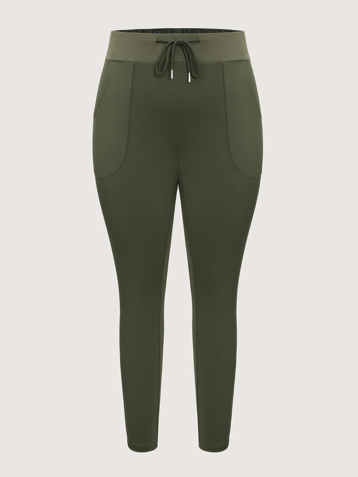 Drawstring Stretchy Skinny-Fit Leggings - Image 7