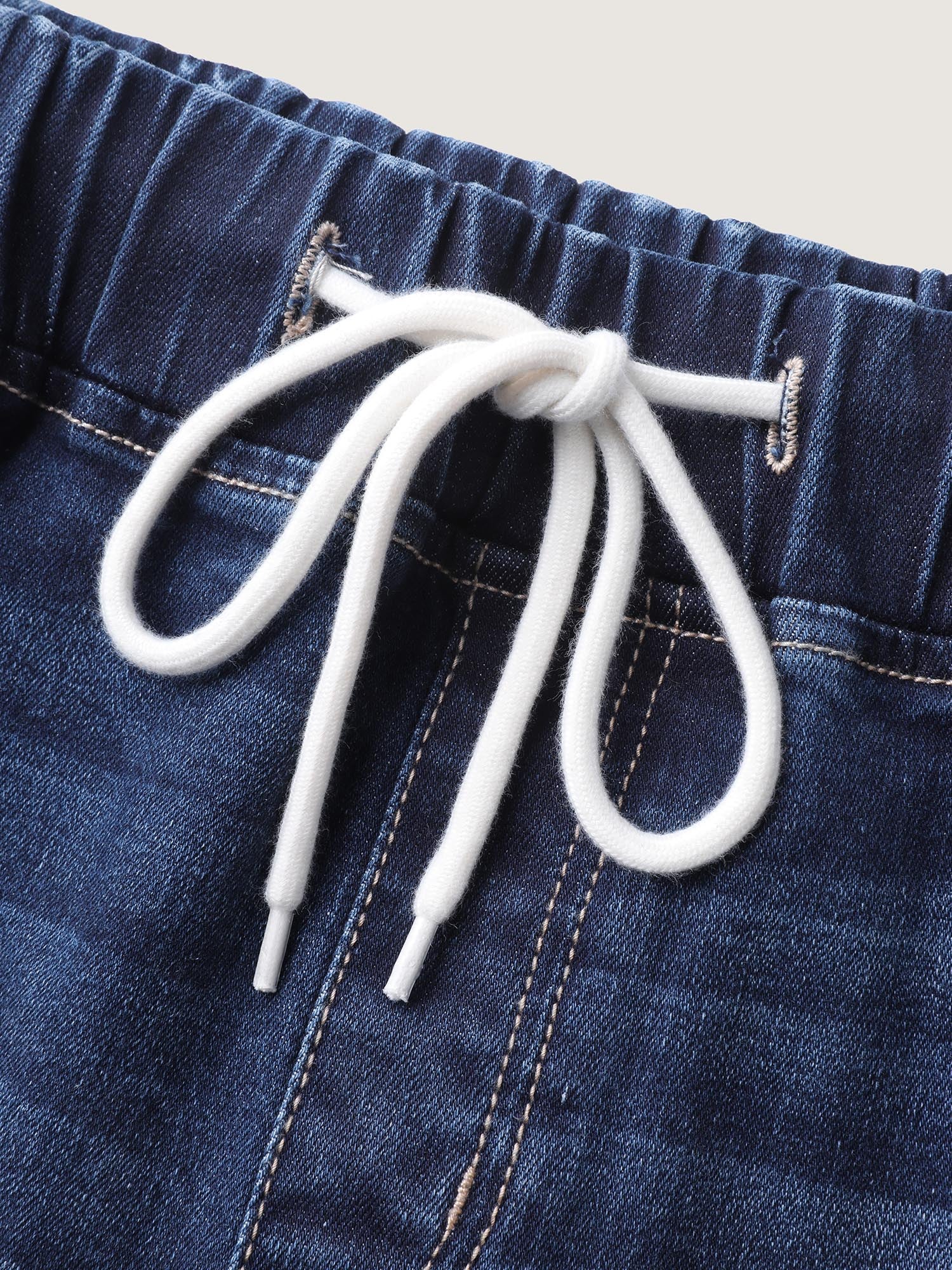 Drawstring Stretchy Waist Skinny-Fit Jeans - Image 6