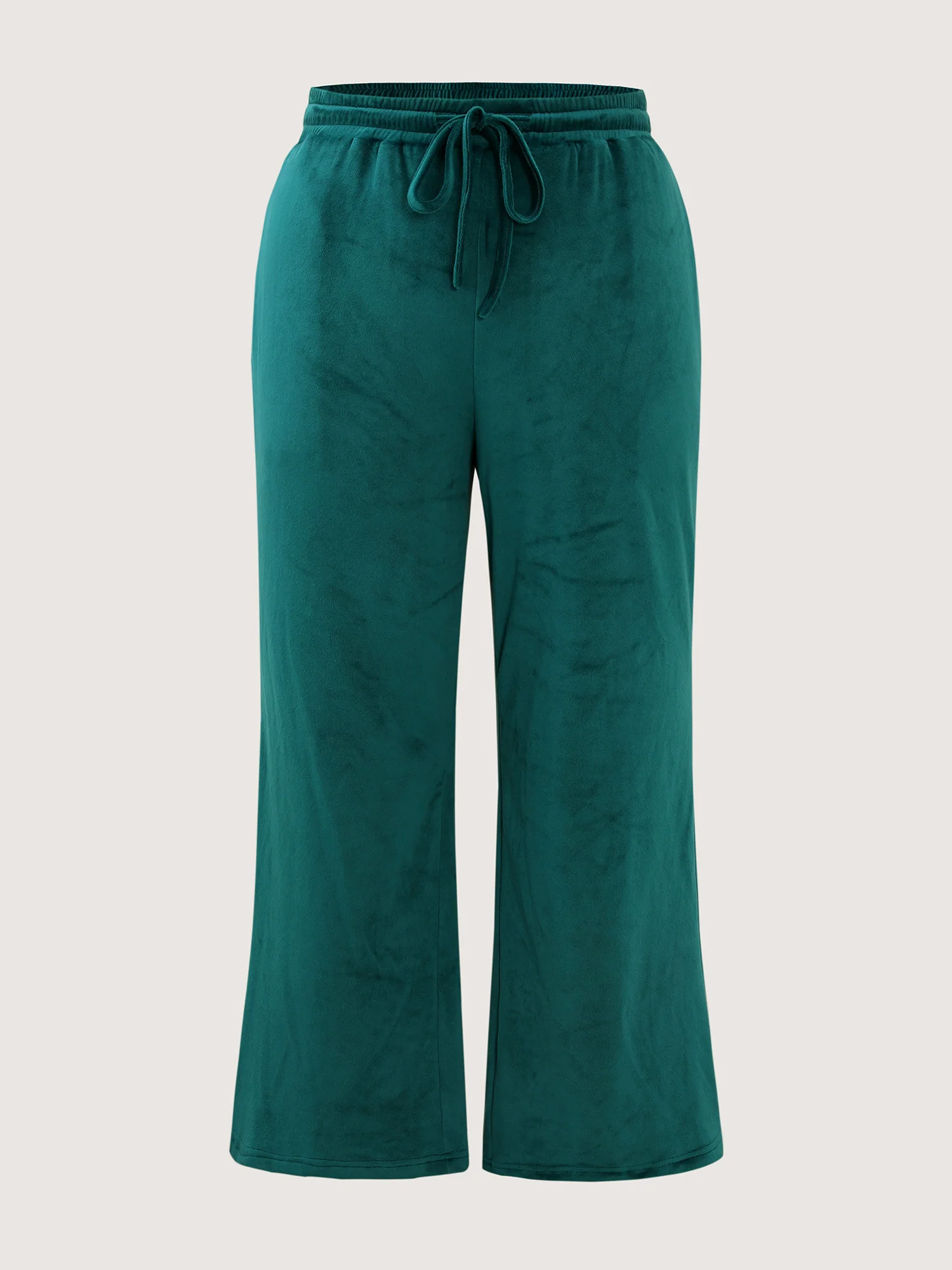 Drawstring Waist Side Pockets Flared Lounge Bottoms - Image 8