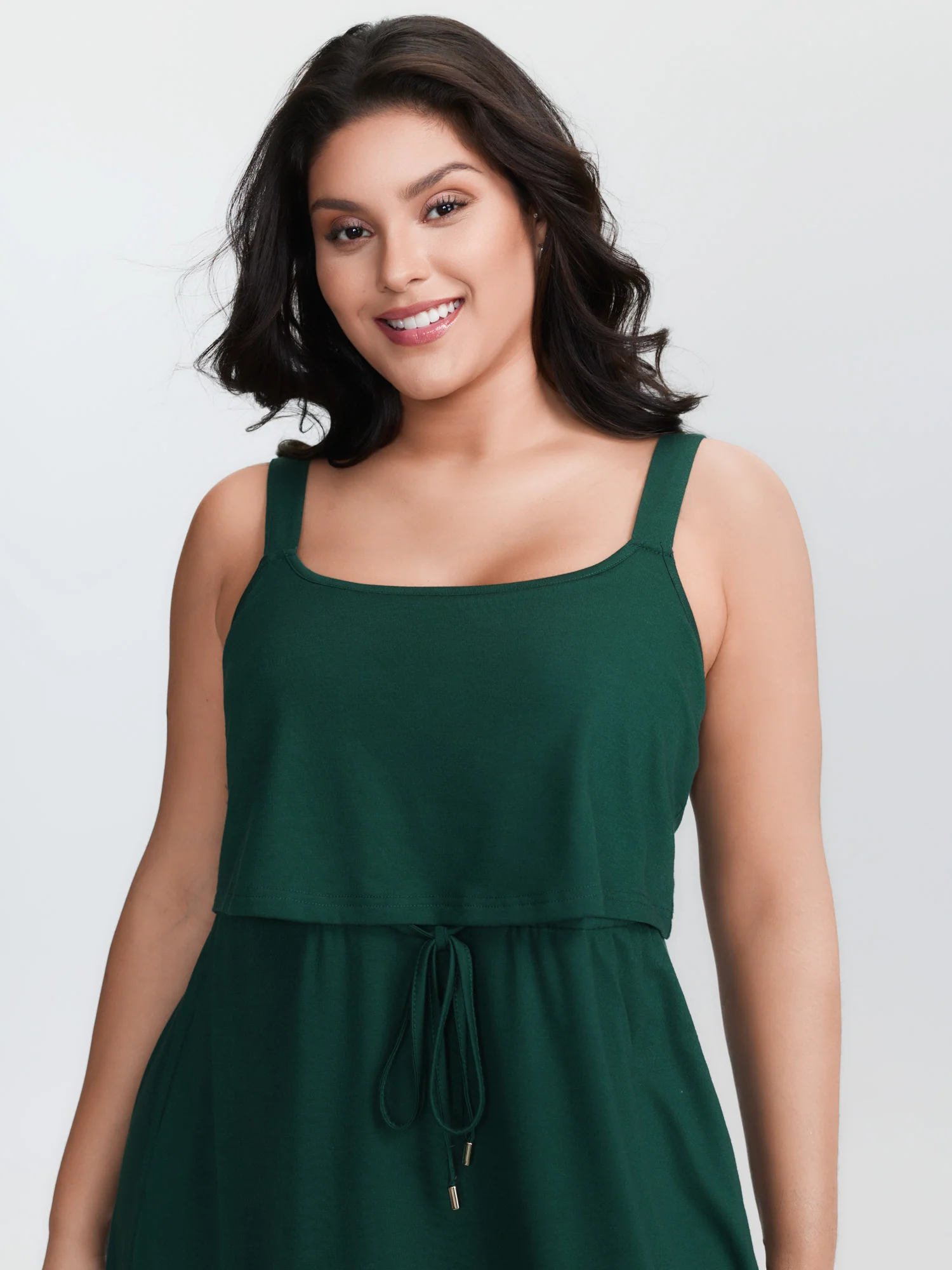 Drawstring Waist Side Slit Cami Mini Dress - Image 3