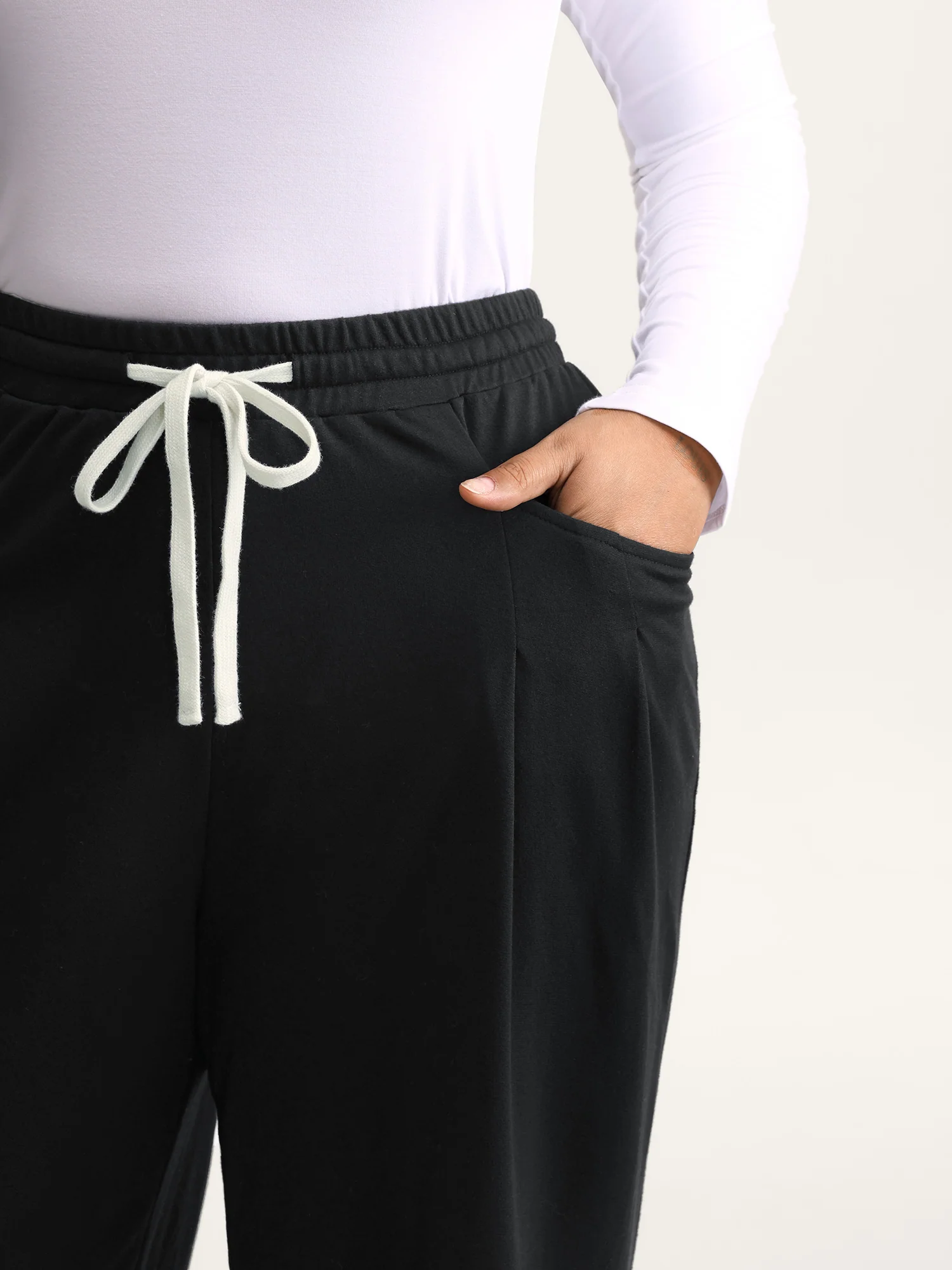 Drawstring Waist Straight-Leg Pants - Image 3