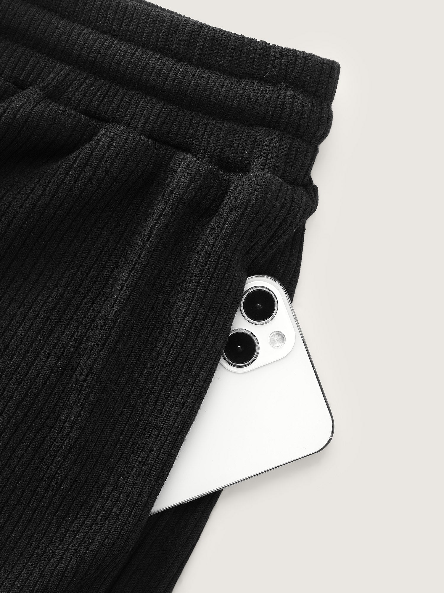 Drawstring Waist Stretchy Textured Sweatpants - Image 8