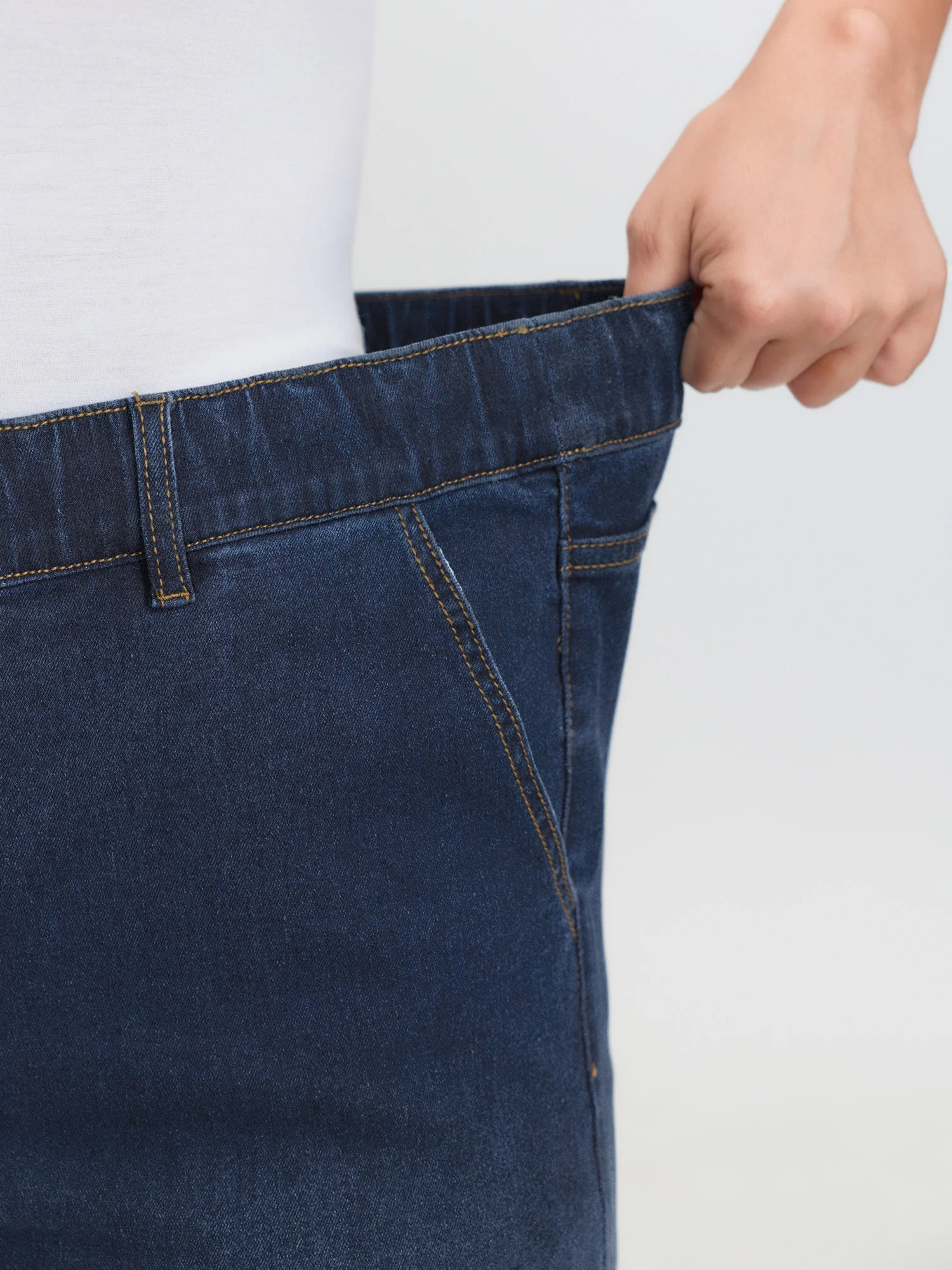 Drawstring Waist Stretchy Wide-Leg Jeans - Image 4