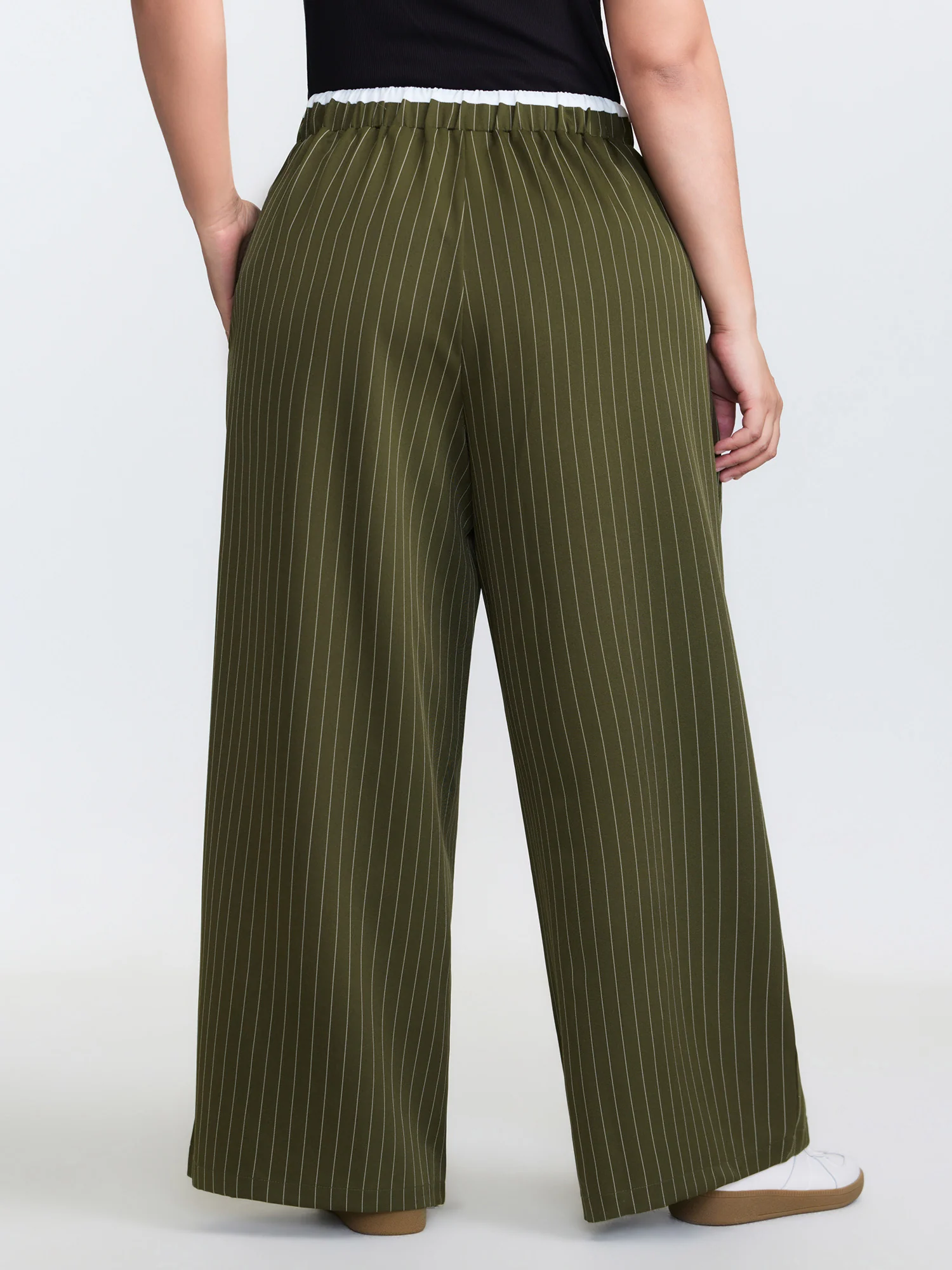 Drawstring Waist Striped Pants - Image 5