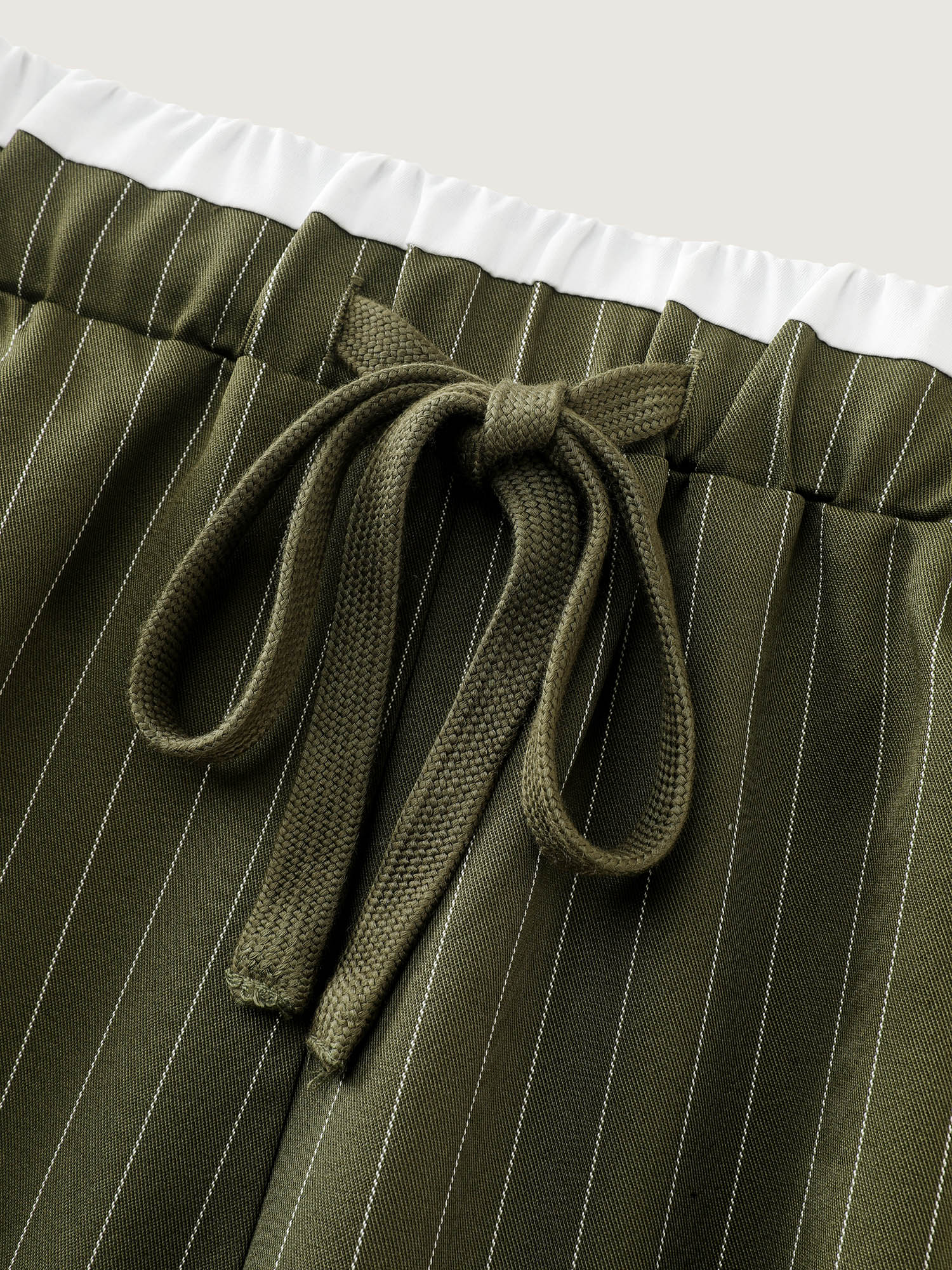 Drawstring Waist Striped Pants - Image 6