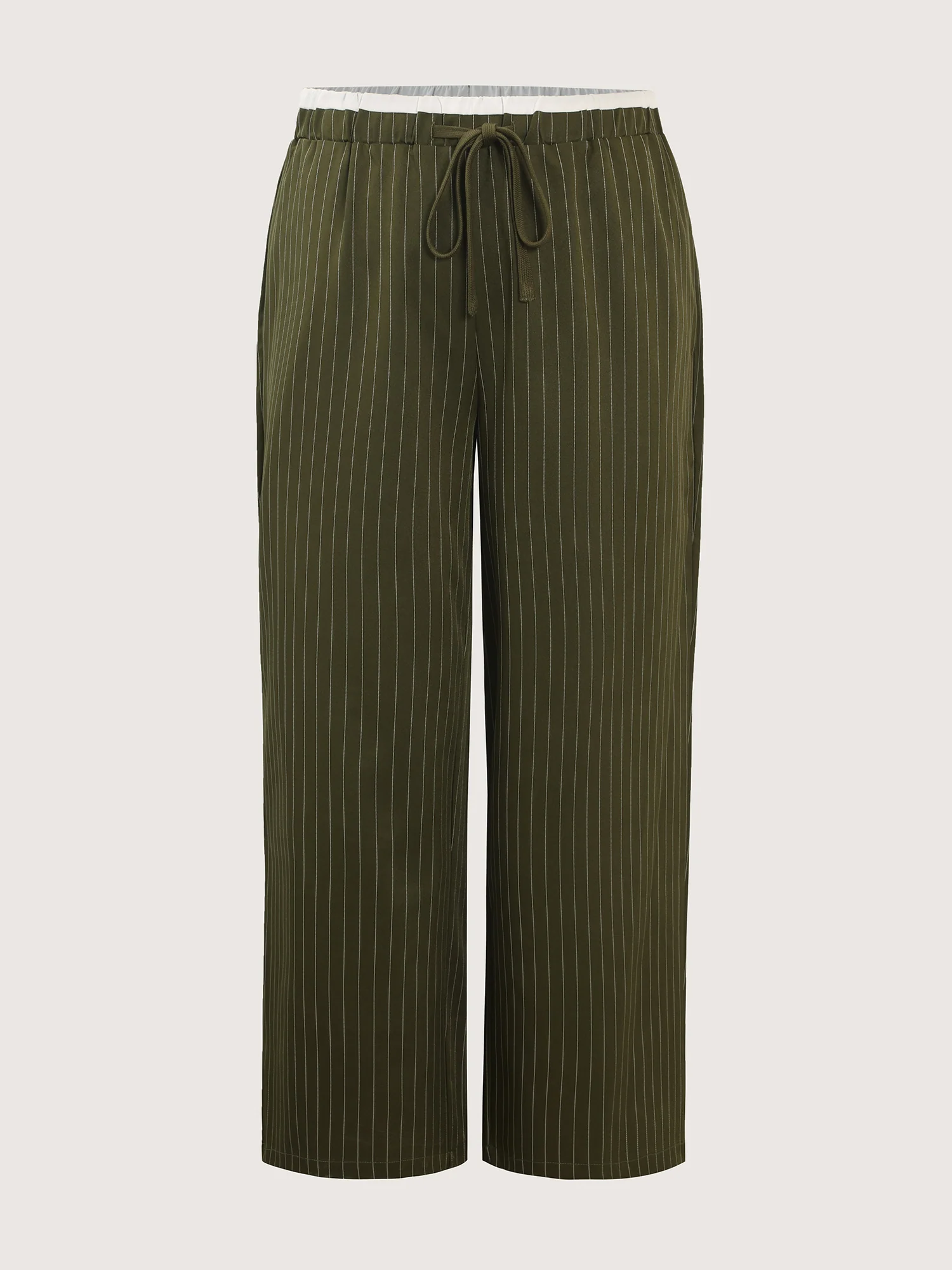 Drawstring Waist Striped Pants - Image 8