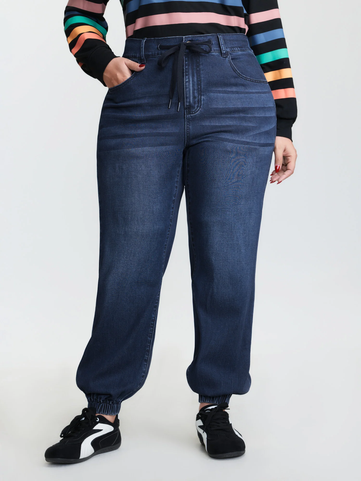 Supersoft Drawstring Waist Jogger Jeans - Image 2