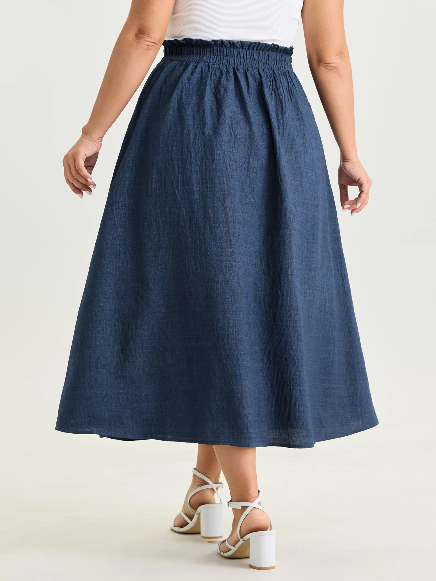 Drop Pockets Pleated Maxi Skirt - Image 5