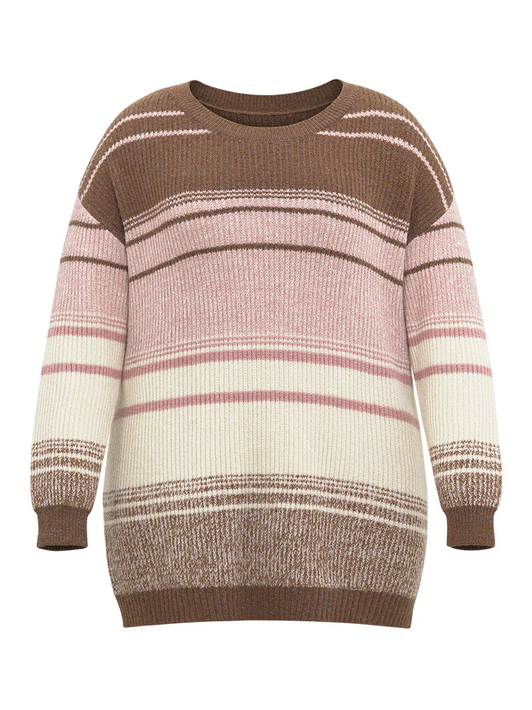 Drop Shoulder Heather Colorblock Elastic Cuffs Pullover - Image 6