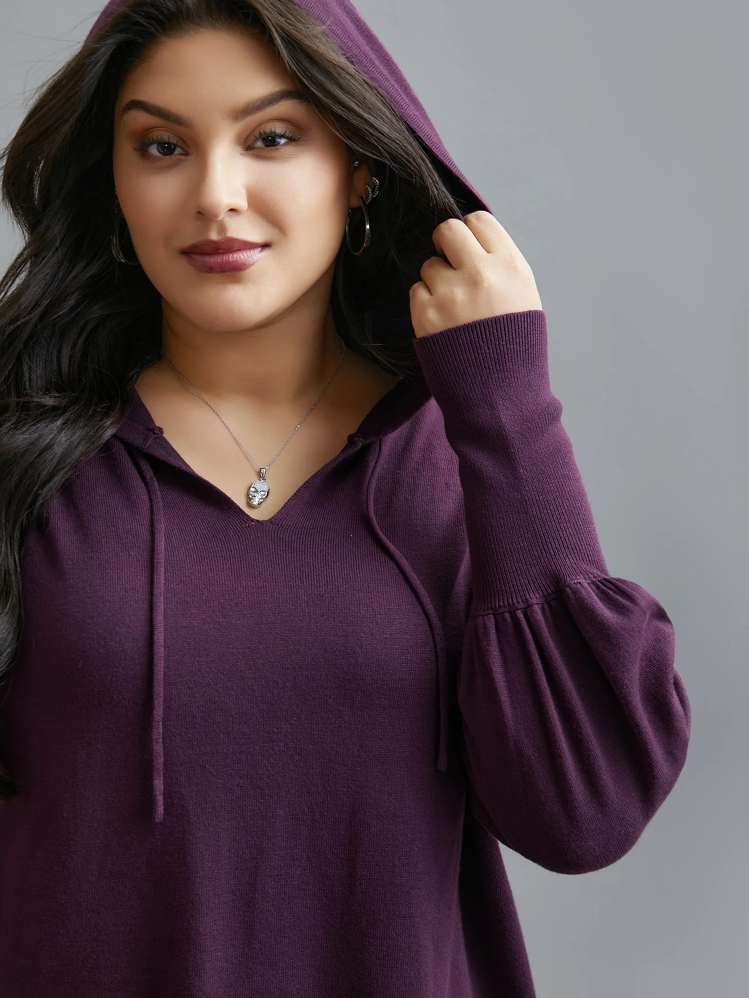 Drop Shoulder Slim-Fit Hooded Pullover - Image 5