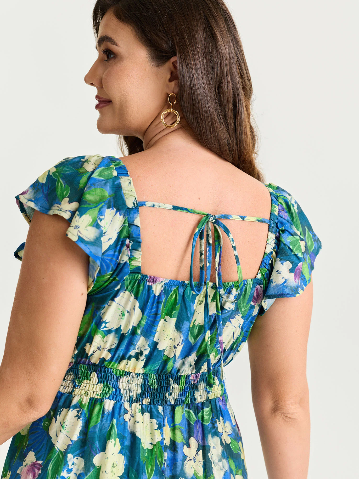 Easy-Breezy Floral Print Sweetheart Midi Dress - Image 4