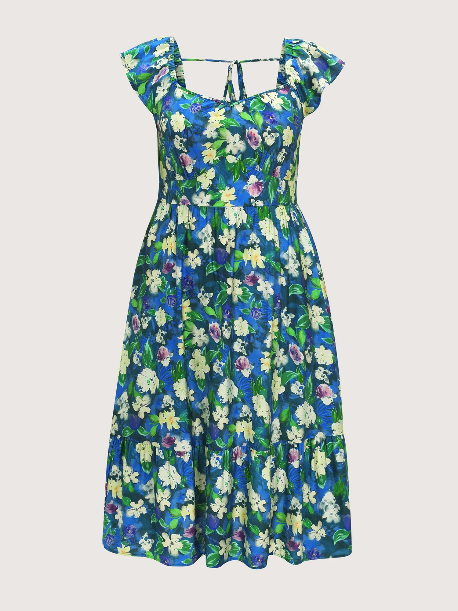 Easy-Breezy Floral Print Sweetheart Midi Dress - Image 8