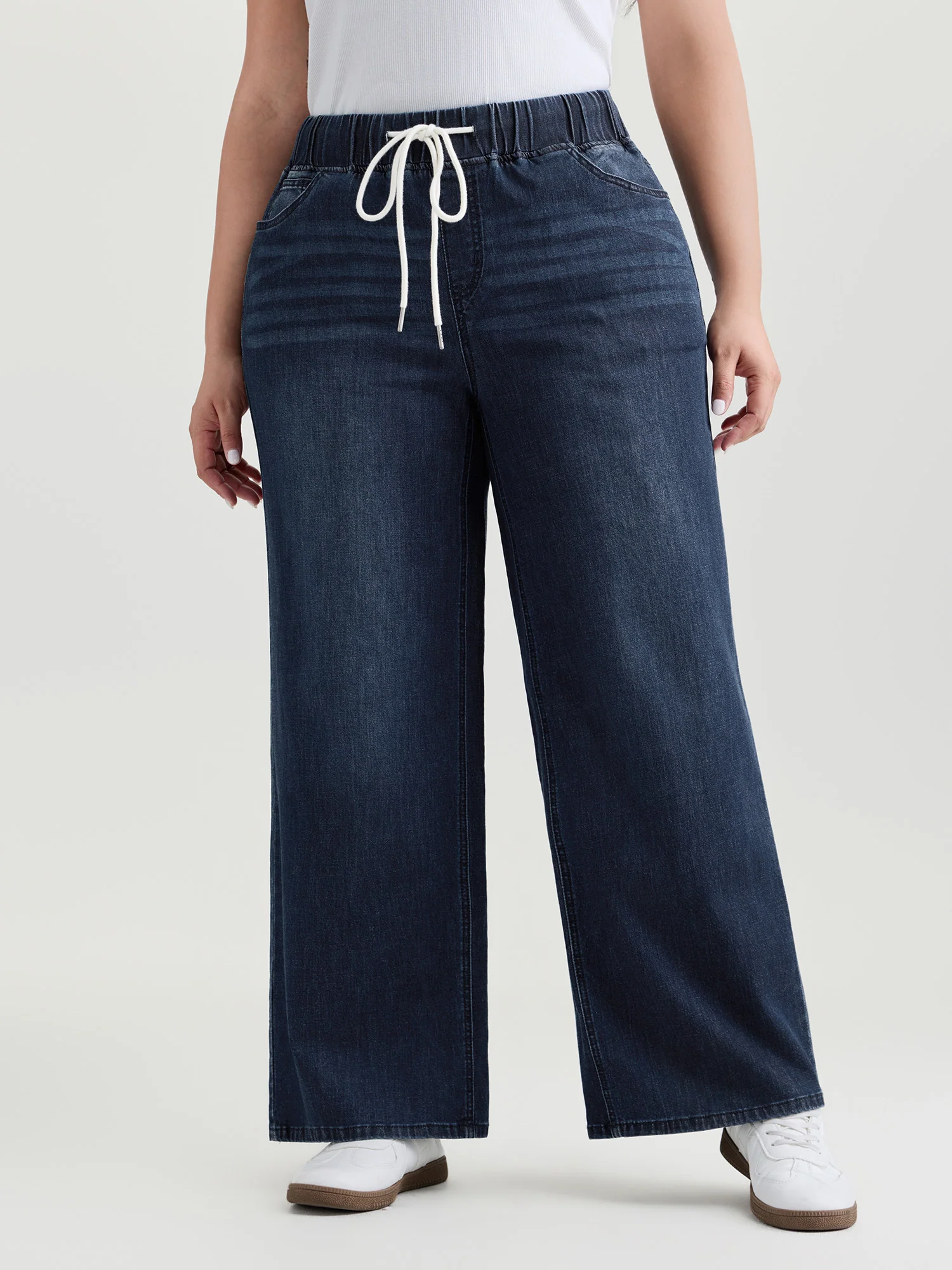 Easy Pull-On Stretchy Wide-Leg Jeans - Image 2