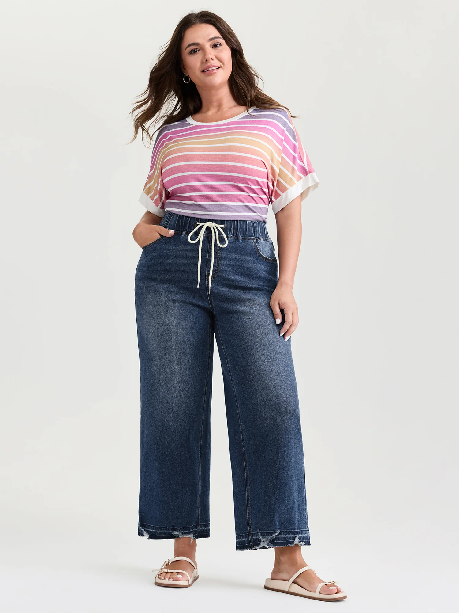 Easy Pull-On Stretchy Wide-Leg Jeans - Image 2